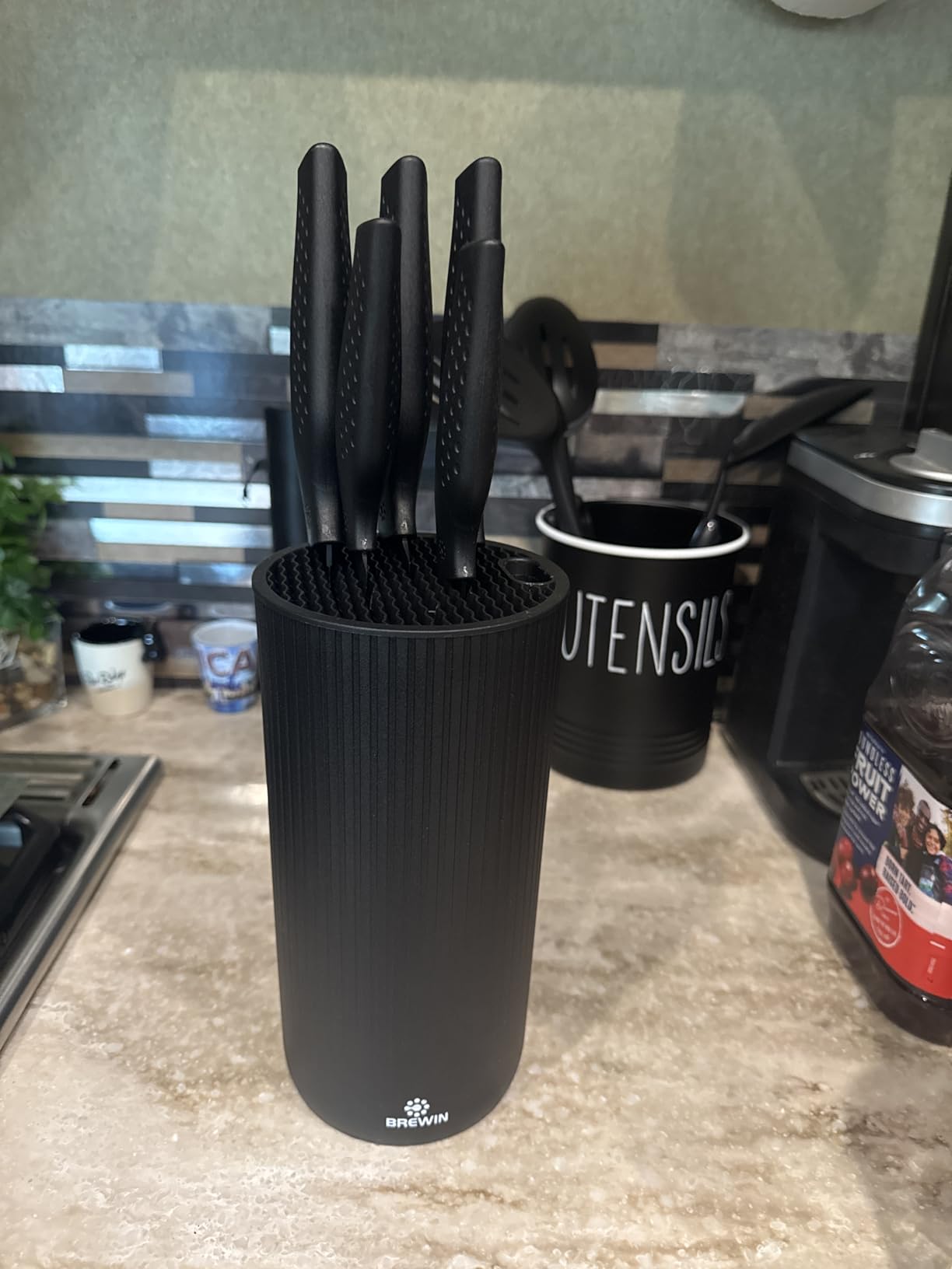 Knife Set, Brewin Kitchen Knife Set, Knives Set for Kitchen, Universal Knife Block, Utility Knife Block Set, New Home Essentials customer photo 1