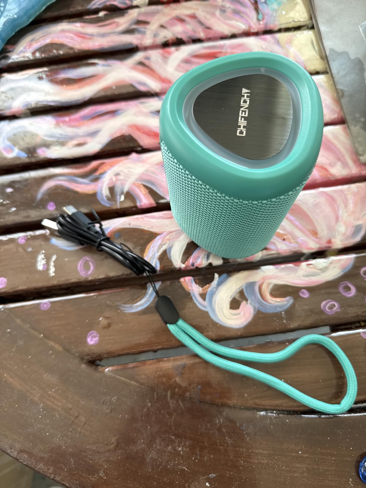 Portable Bluetooth Speaker Beach Essentials: IPX5 Waterproof for Outdoor | Powerful HD Sound, Dynamic Light, All Day Playtime, Wireless BT 5.3, TWS Pairing, Travel|Camping|Pool Accessorie customer photo 2