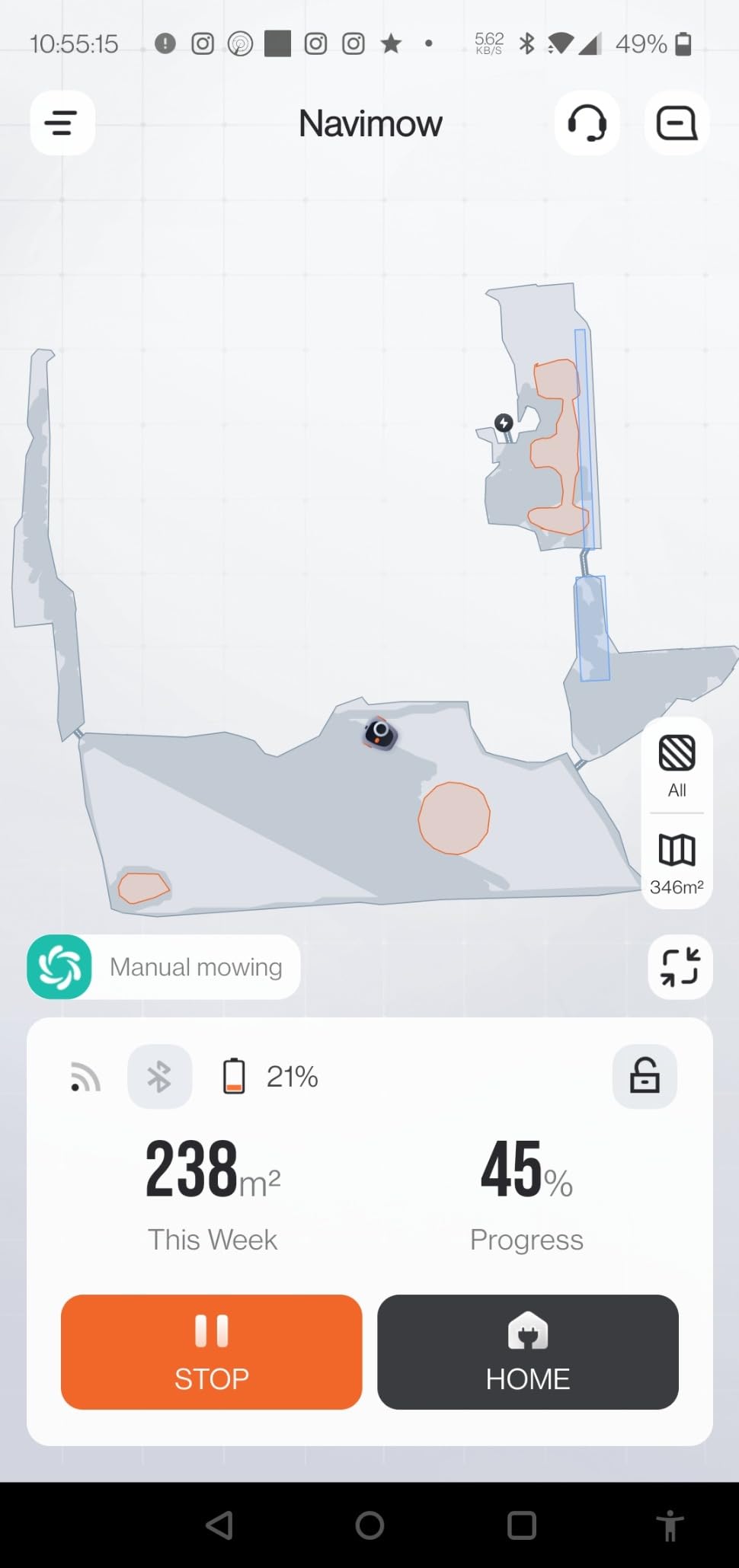 Segway Navimow i105N Robot Lawn Mower Perimeter Wire Free 1/8 Acre RTK+Vision Robotic Lawnmower, AI-Assisted Mapping, Virtual Boundary, APP Control customer photo 1