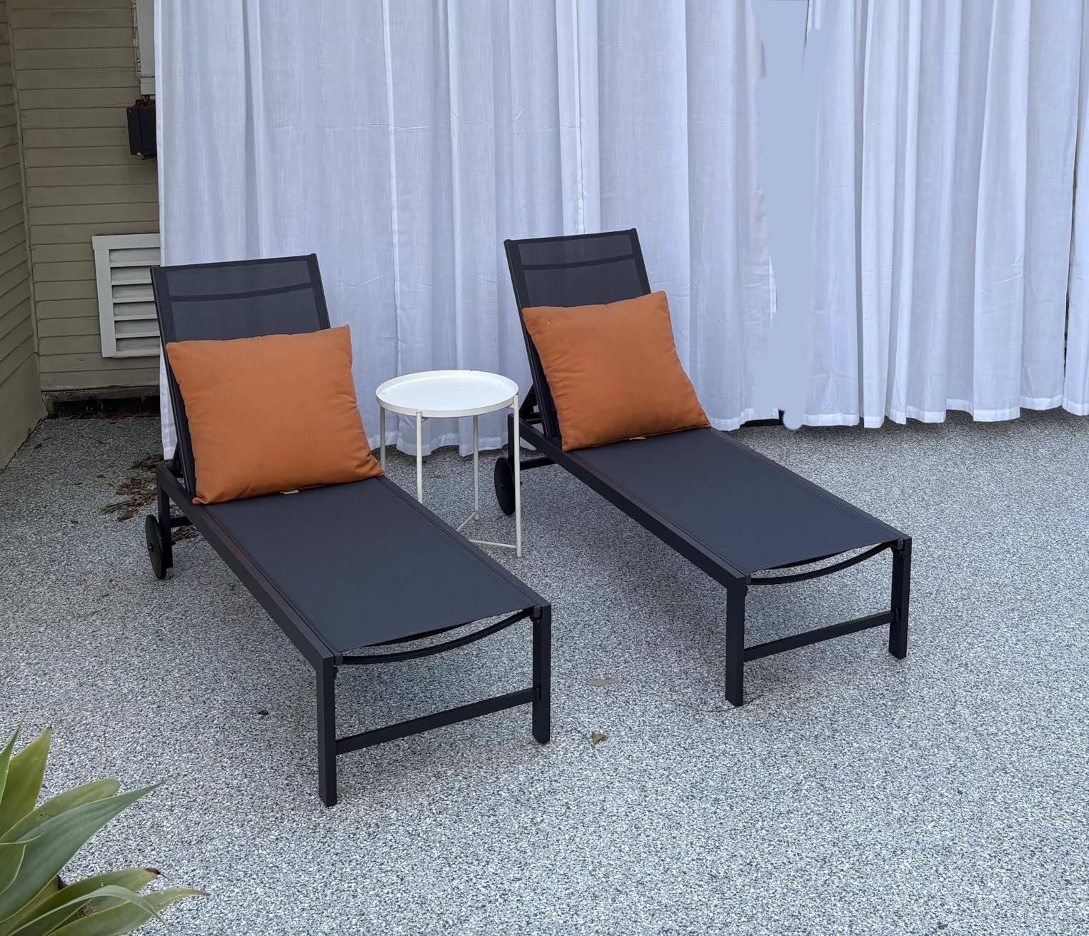 Shintenchi Patio Chaise Lounge Set of 2, Pool Chaise Lounge with Arm,Outdoor Lounge Chair with 5 Adjustable Backrest,Sunbathing Recliner,Beach Chair,Pool Chairs,Light Grey customer photo 1