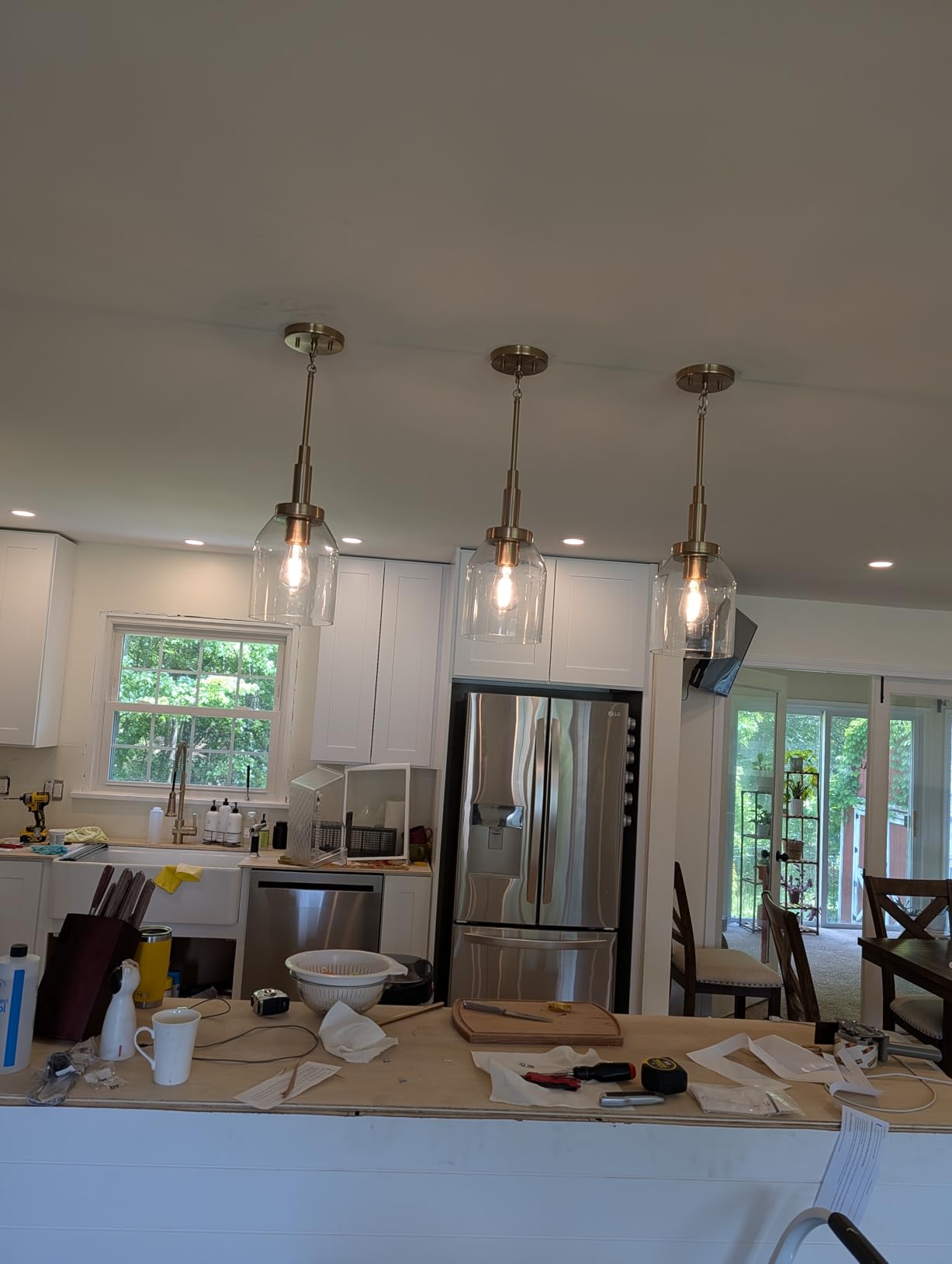 Kichler Madden 1-Light Mini Pendant Light Fixture with Clear Glass Shade in Champagne Bronze, Sloped Ceiling Compatible for Kitchen Island Hanging Lighting (15