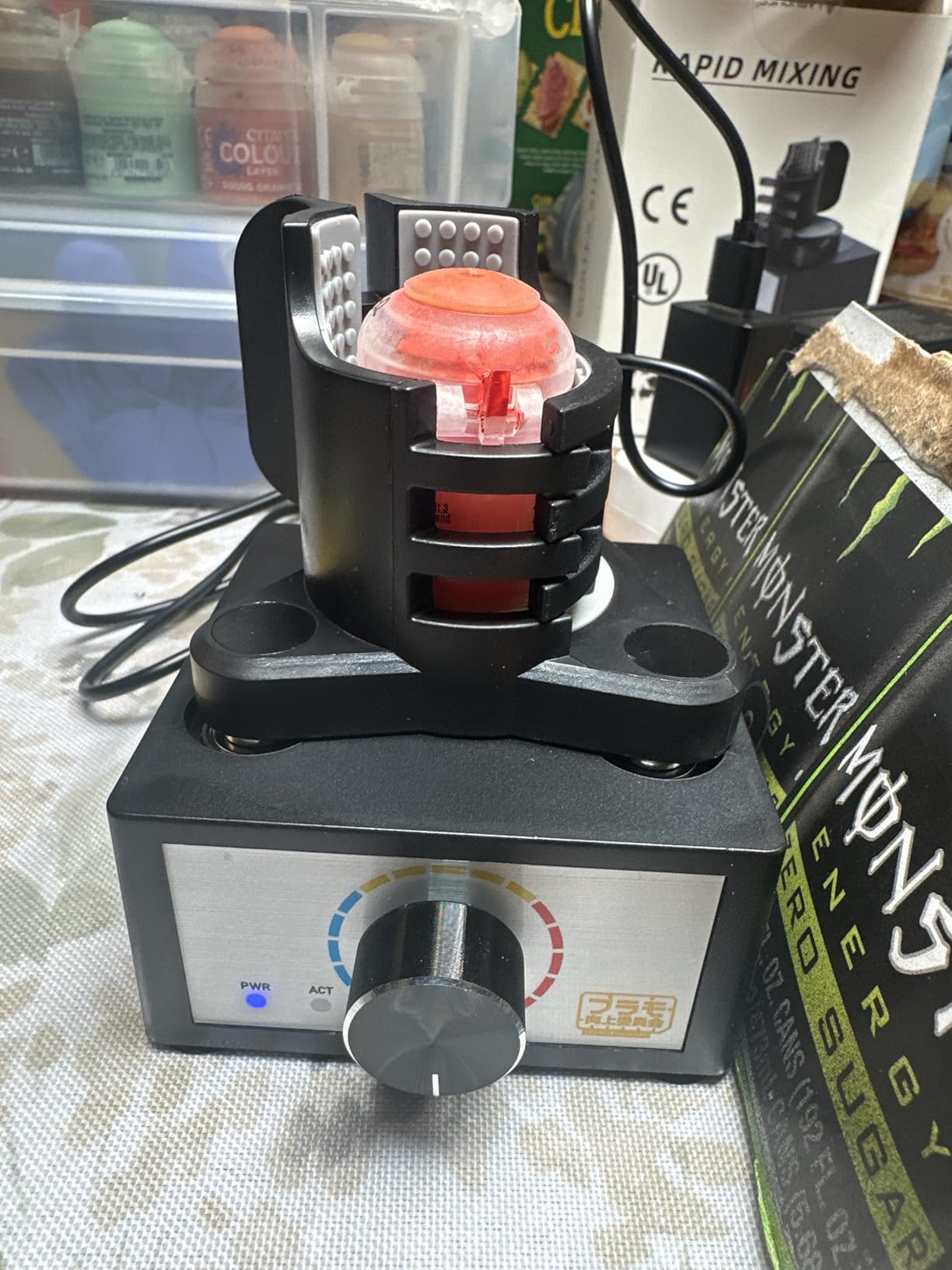 2400RPM Vortex Mixer Model Paint Shaker Mix Up to 100ML Adjustable Speed for Hobby Acrylic Paints, Nail Polish, Pigment, Eyelash Glue Adhesives, Testing Tubes customer photo 1