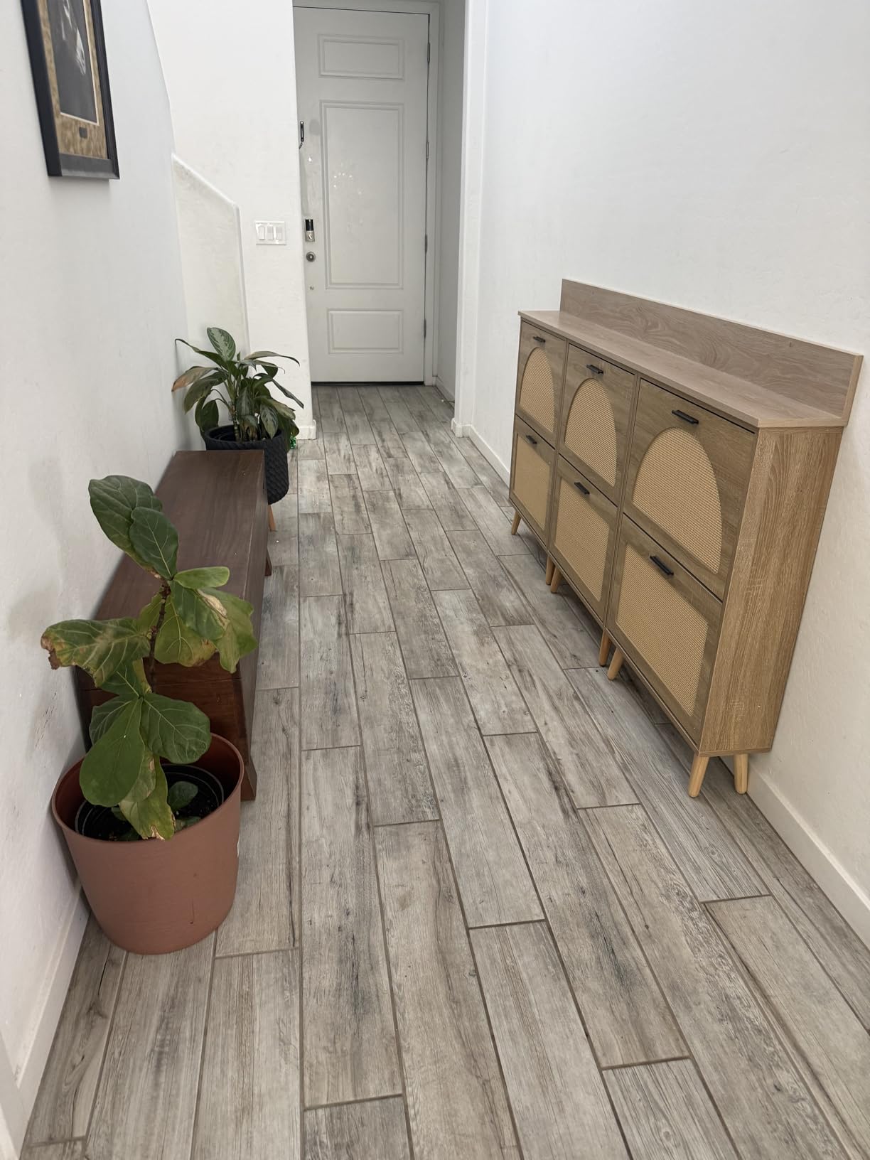 VEVOR Shoe Cabinet with 2 Flip Drawers and Rattan Doors for Entryway customer photo 1