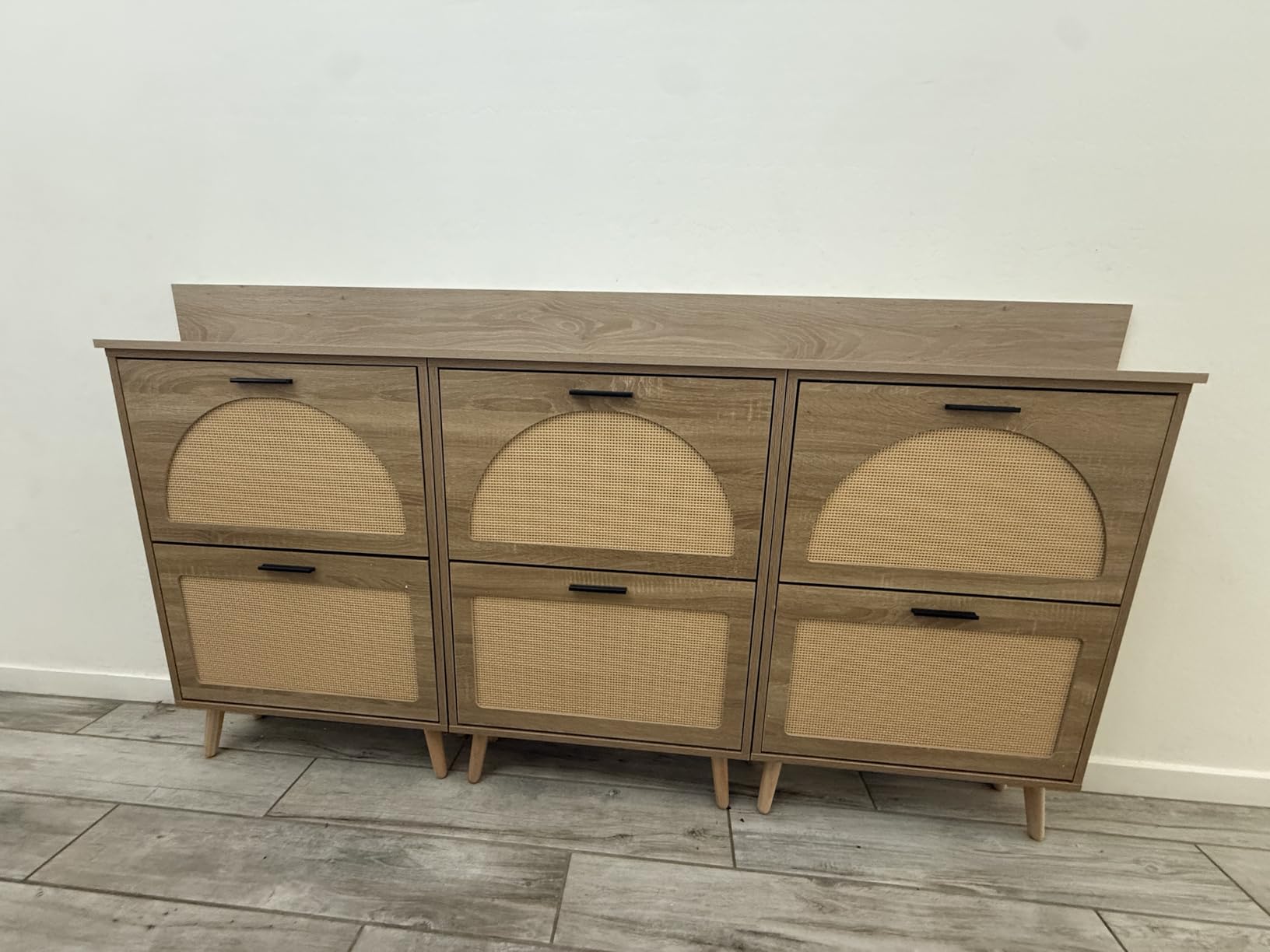 VEVOR Shoe Cabinet with 2 Flip Drawers and Rattan Doors for Entryway customer photo 2