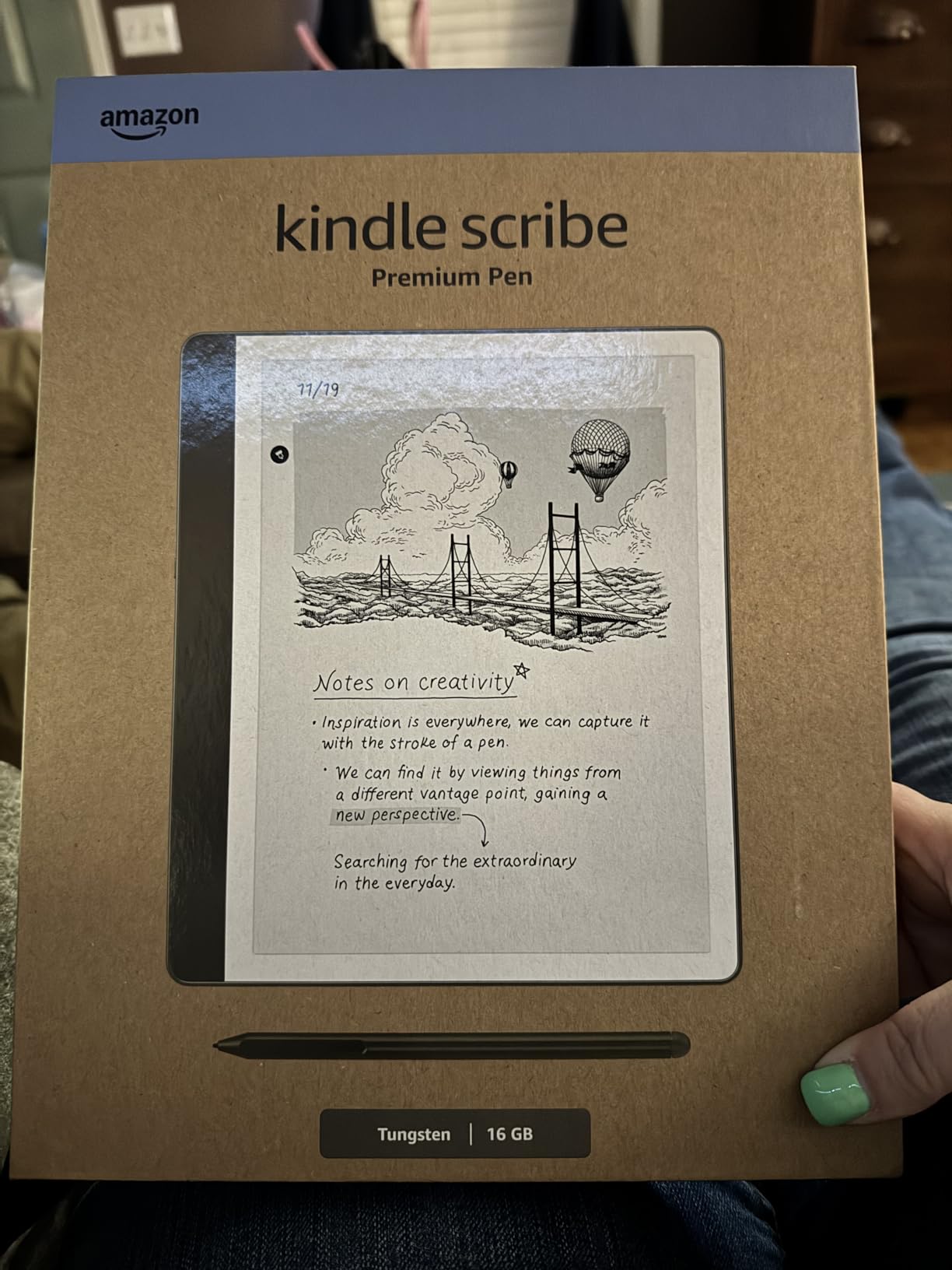 Amazon Kindle Scribe (16GB) - Your notes, documents and books, all in one place. With built-in AI notebook summarization. Includes Premium Pen - Tungsten customer photo 2