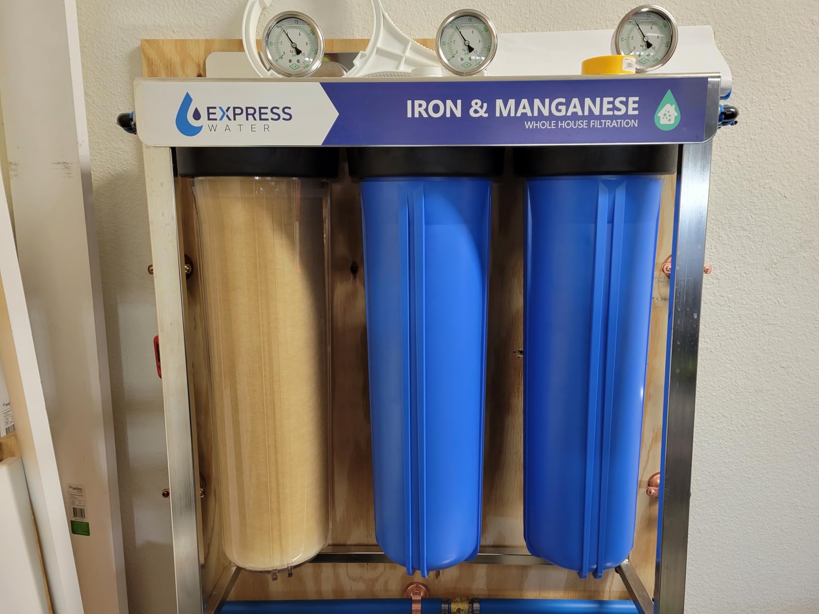 Express Water Whole House Water Filter System | IRON & MANGANESE | 3 Stage Full Home Filtration, Top-Tier Filters Removes Stains/Color on Glass-Ware, Fixtures, Laundry, Signf. Reduces Lead & Arsenic customer photo 1