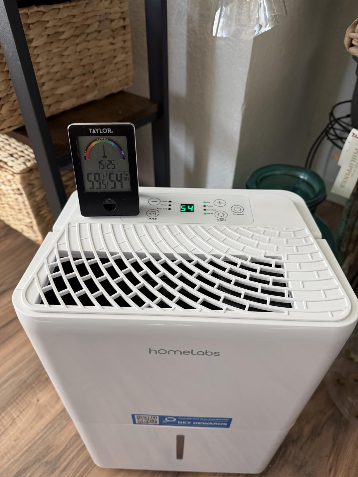hOmeLabs Dehumidifier 7,500 Sq Ft Wi-Fi with Pump (50 Pint MAX 120 Pint at 95°F, 90% RH) for Home, Office, Basements with Powerful Moisture Removal, Humidity Control, Auto Shut-off, Quiet Operation customer photo 2