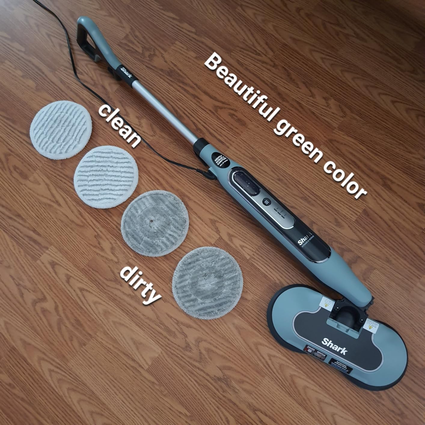 Shark Steam & Scrub Steam Mop, All-in-One Scrubbing and Sanitizing Hard Floor Cleaner, LED Headlights, 4 Dirt Grip Soft Scrub Pads Included, XL Water Tank, Swivel Steering, S8001 customer photo 1