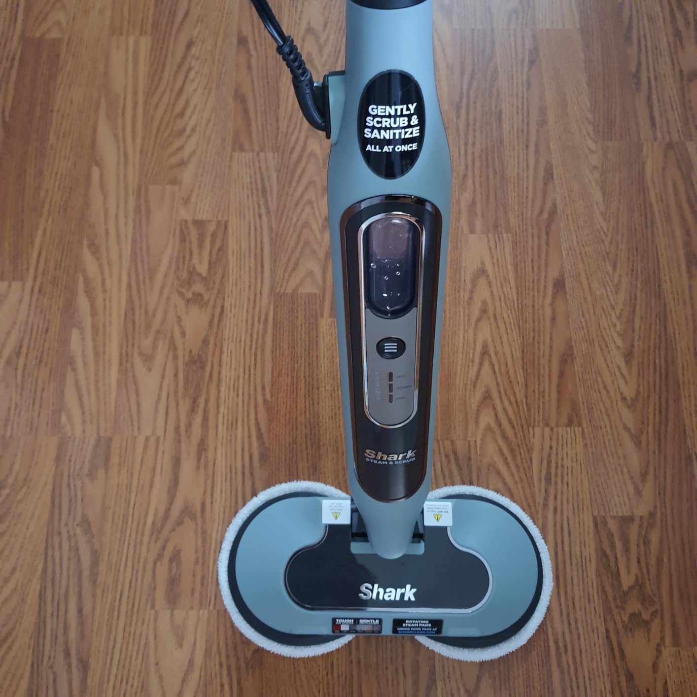 Shark Steam & Scrub Steam Mop, All-in-One Scrubbing and Sanitizing Hard Floor Cleaner, LED Headlights, 4 Dirt Grip Soft Scrub Pads Included, XL Water Tank, Swivel Steering, S8001 customer photo 2