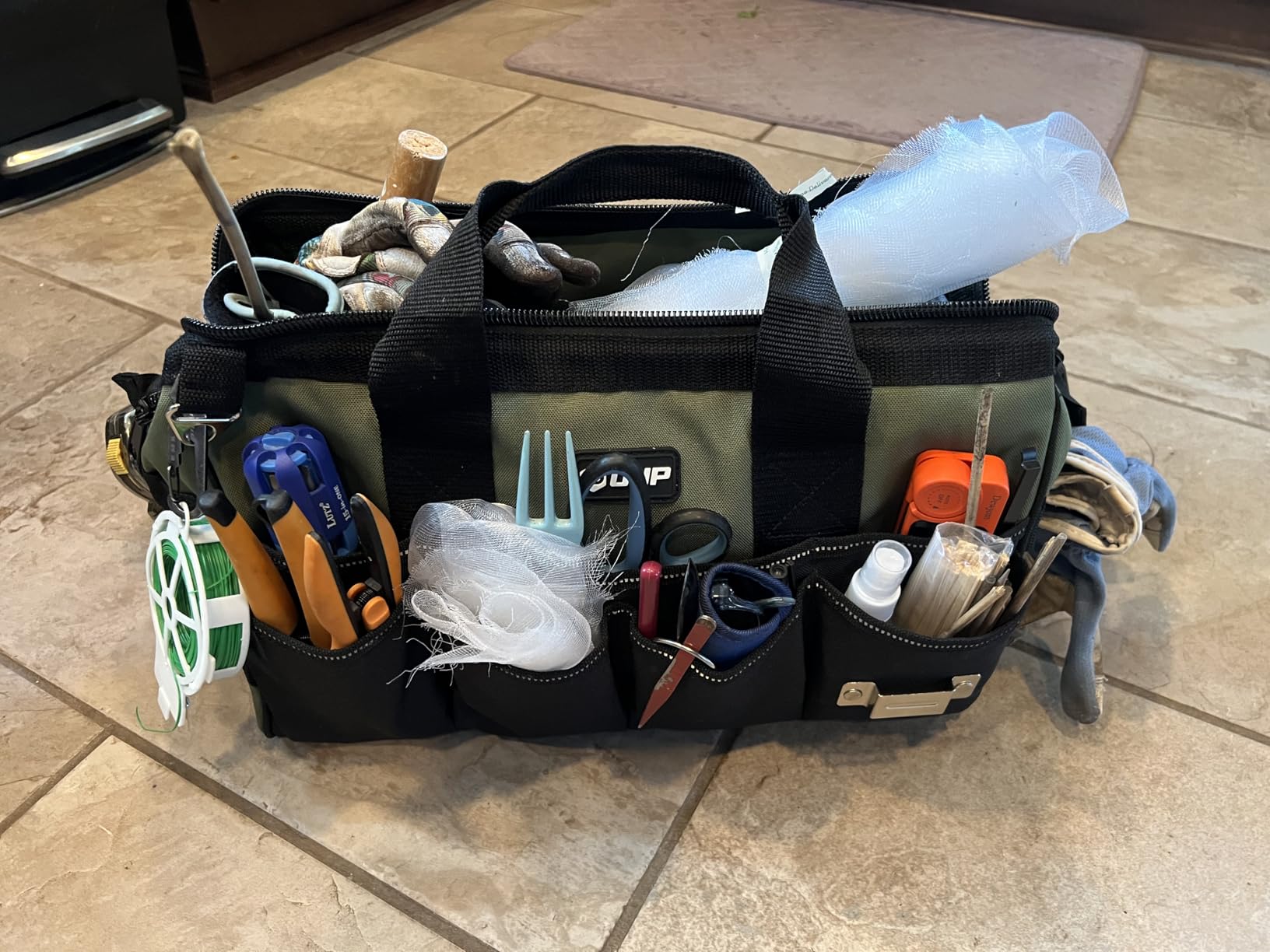 UUP Heavy Duty Tool Bag 15 Inch, 16-Pocket Portable Empty Tool Box Organizer, Big Storage Toolbox, Soft Handle Large Zipper Carrying Toolbag customer photo 1