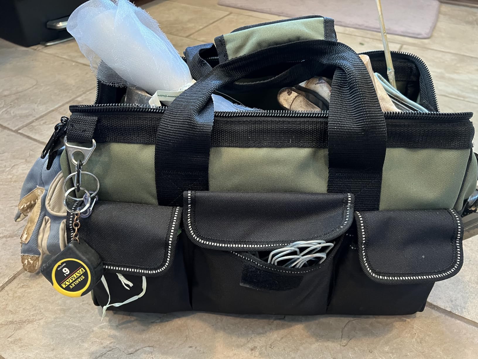 UUP Heavy Duty Tool Bag 15 Inch, 16-Pocket Portable Empty Tool Box Organizer, Big Storage Toolbox, Soft Handle Large Zipper Carrying Toolbag customer photo 2