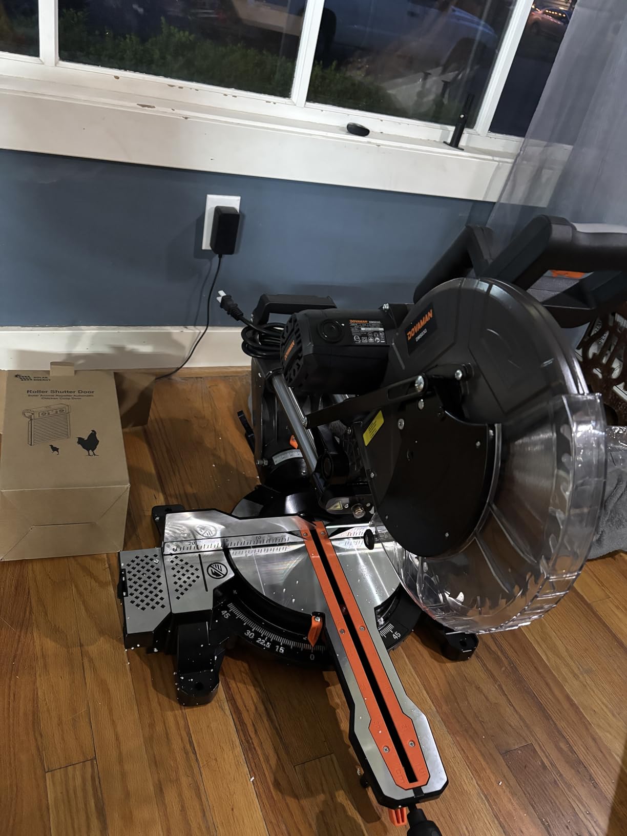 DOVAMAN 12-Inch Dual-Bevel Miter Saw, Compound Sliding Miter Saw, Ambidextrous Operation, 3800RPM, 4.2 x 13in Cutting Capacity, Laser Guide, 0-45 Degree Bevel & Miter Cut, 9 Positive Stops, 15-Amp Corded customer photo 1