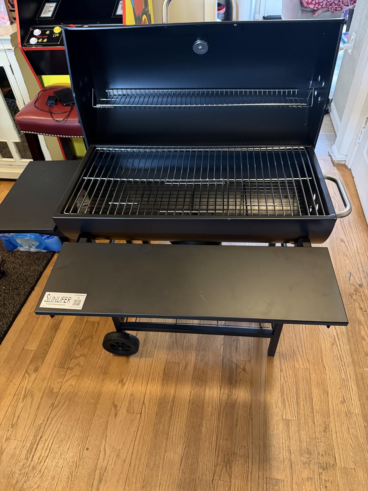 Charcoal Grill Offset Smoker: Charcoal Barbecue Grills with Spacious Cooking Area, Barrel BBQ Grill and Smokers Combo for Outdoor Patio Backyard Camping and Parties customer photo 2