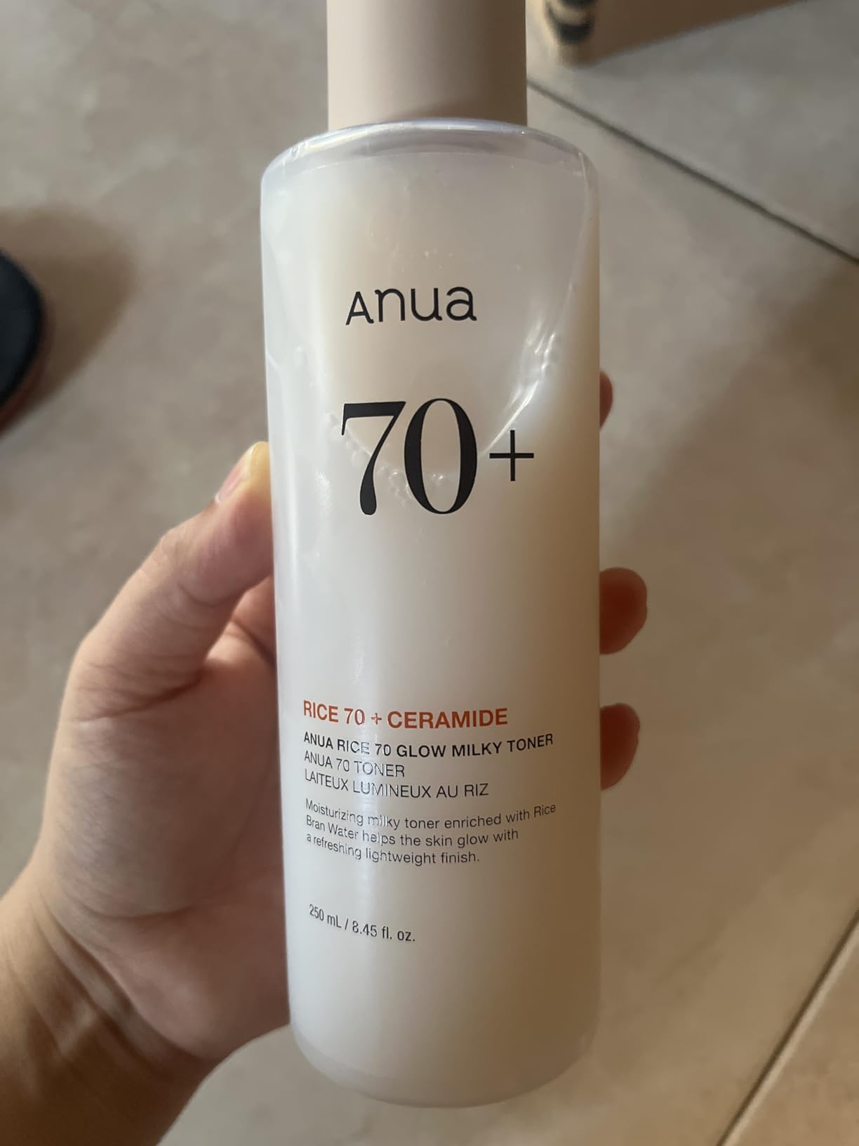 Anua Rice 70 Glow Milky Toner, Glass & Dewy Skin, Hydrating & Barrier Care, Rice Water, Niacinamide, Ceramides, All Skin Types, Fragrance-Free, Non Comedogenic, Korean Skincare, 8.45 fl.oz. customer photo 1