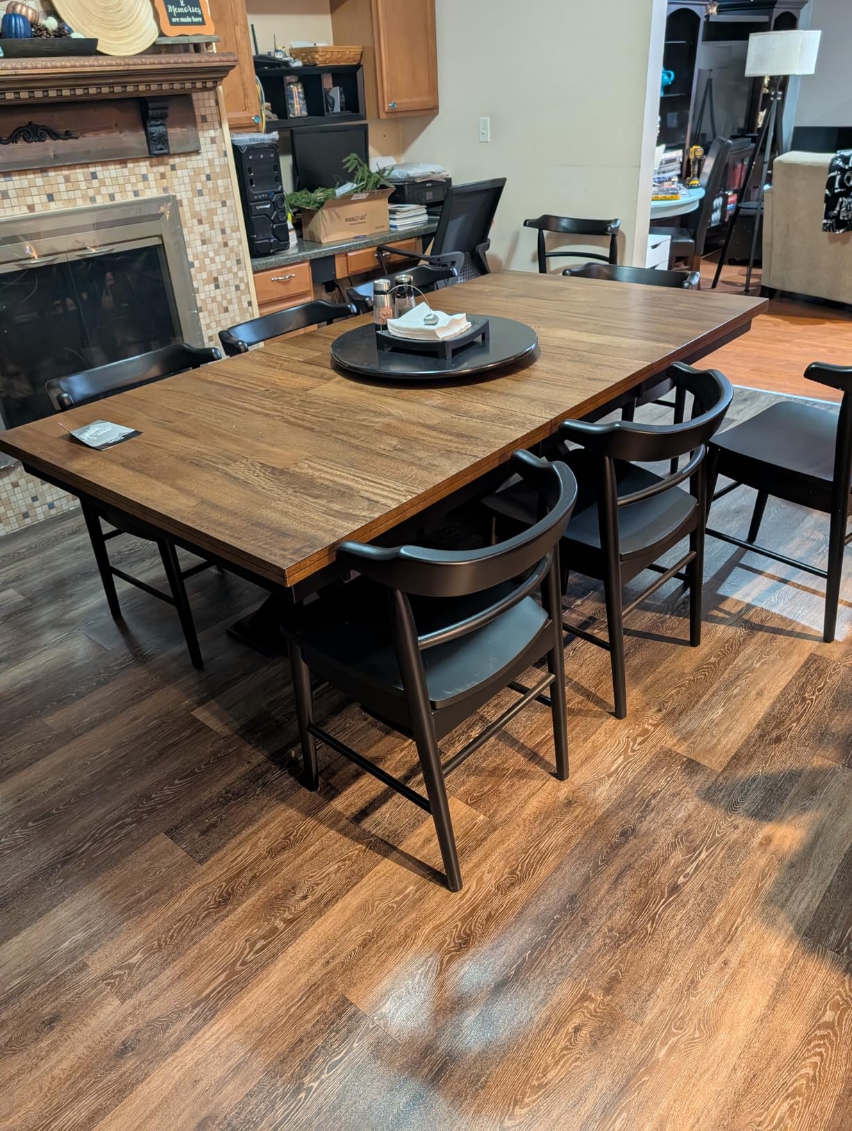 Signature Design by Ashley Wildenauer Dining Extension Table, Self-Storing Butterfly Leaf, Seats 8, Hardwood Solids, 40