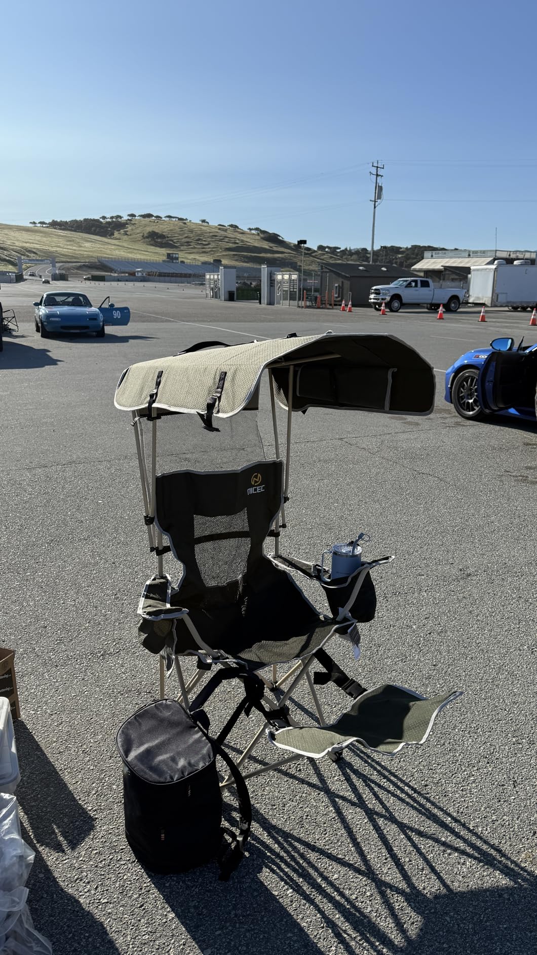 Nice C Chair with Canopy, Umbrella Chairs for Adults, Sports Chair with Shades, with Removable Footrest, Cooler Bag, Cup Holder for Camping, Fishing, Sports, Soccer, Beach (1Pack Green) customer photo 1