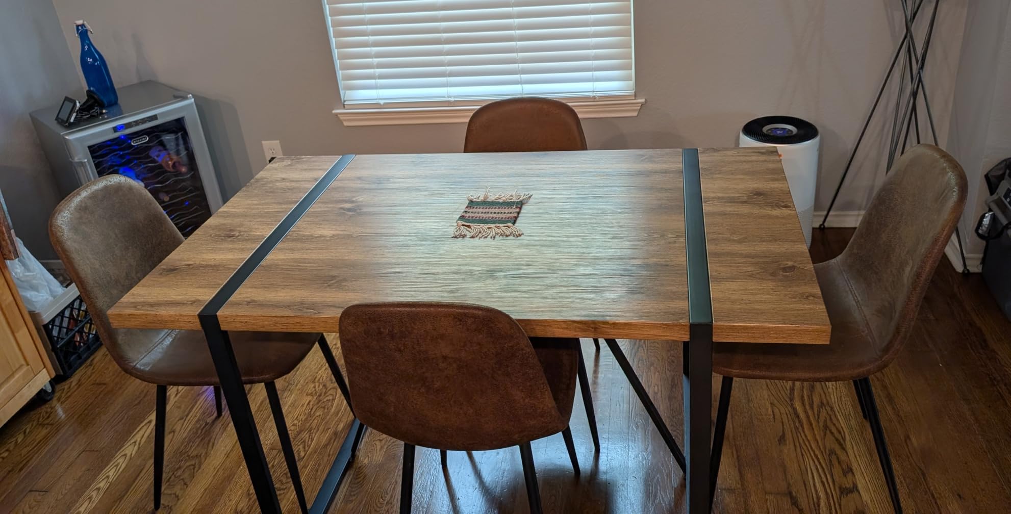 Dining Table Set for 8, Dining Room Table Set for 8, 71'' Dark Wood Kitchen Table and Suede Nap Fabic Chairs Set of 8, 8 Chair Dining Table Set for Kitchen Dining Room customer photo 1
