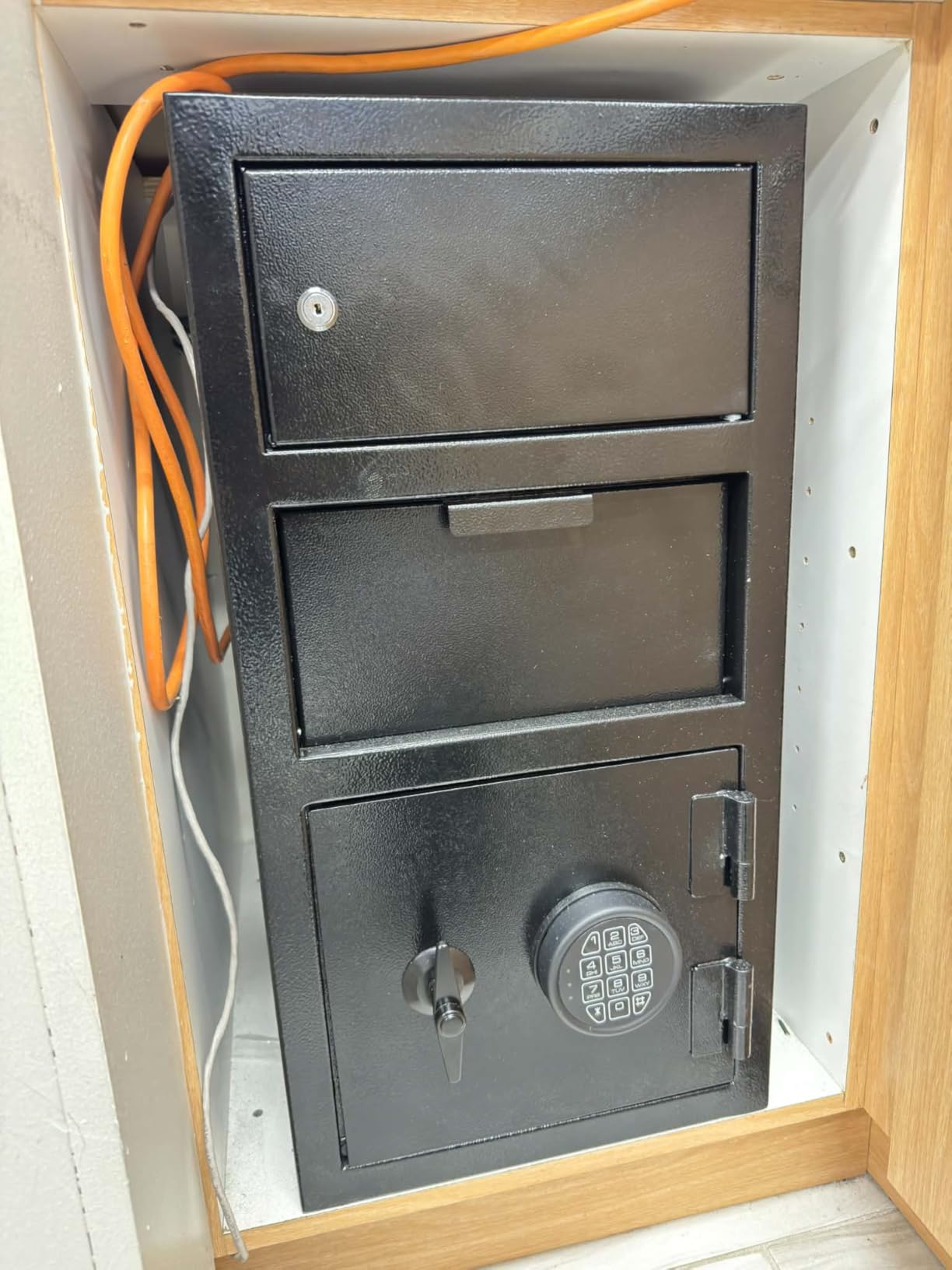 2.0 CUB Depository Drop Safe Fireproof, Front Drop Slot Lock Box with Digital Combination and Anti-Fishing, Silent Deposit Safe Box, Security Money Safe for Cash Slips Expense Business Office Home customer photo 1