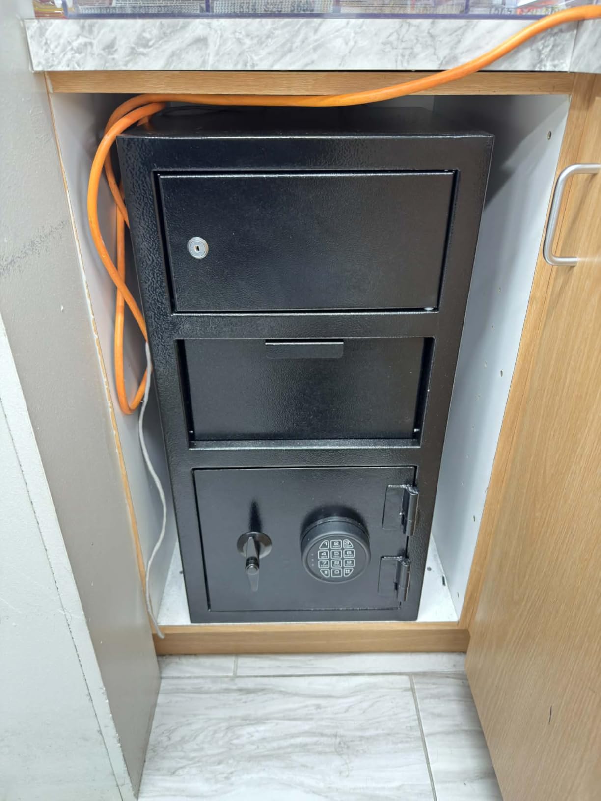 2.0 CUB Depository Drop Safe Fireproof, Front Drop Slot Lock Box with Digital Combination and Anti-Fishing, Silent Deposit Safe Box, Security Money Safe for Cash Slips Expense Business Office Home customer photo 2