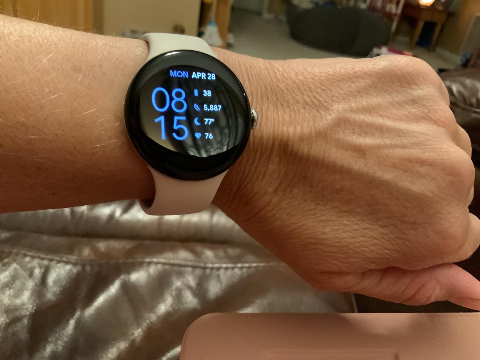 Google Pixel Watch 3 (45mm) 2024 Model - Android Smartwatch, Heart Rate Tracking, Fitbit Advanced Running, Fitness Insights, 24-Hour Battery - Matte Hazel Aluminum Case - Hazel Band - Wi-Fi customer photo 2