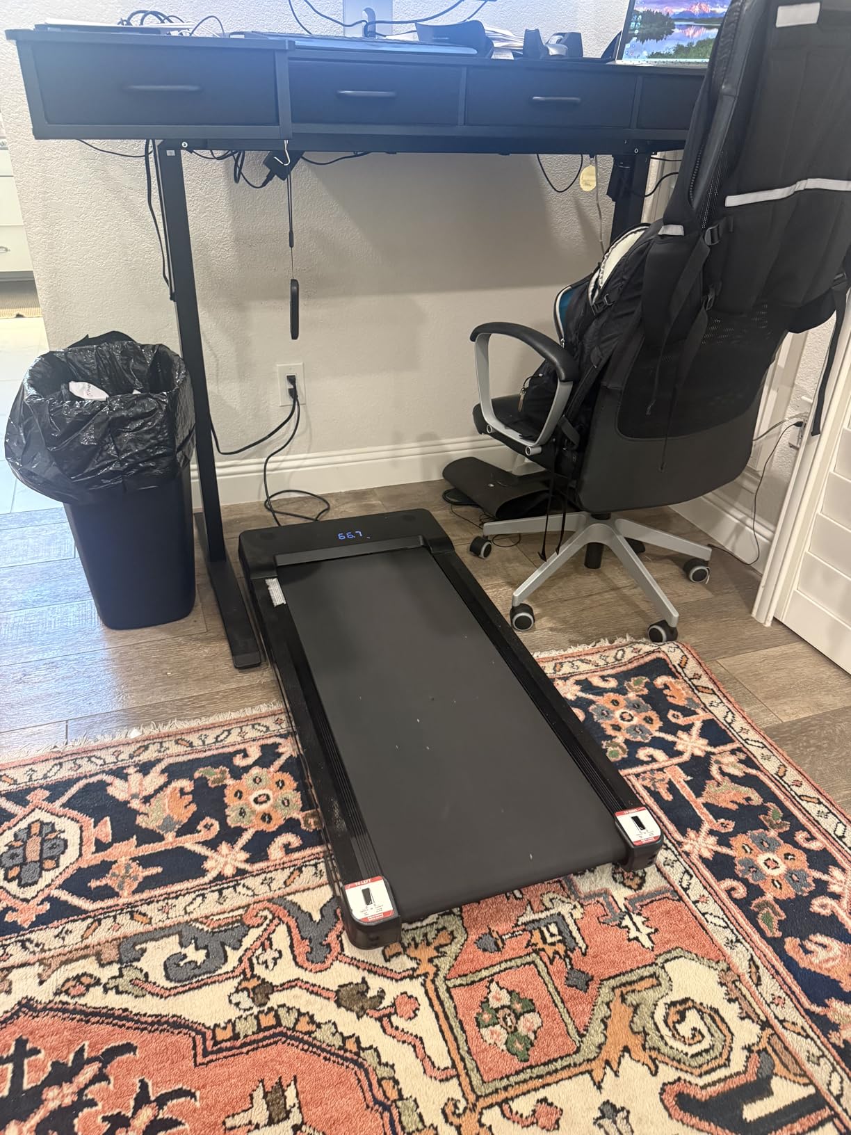 PACEROCKER Walking Pad Treadmill with 12% 9-Level Auto Incline, 450 lbs Capacity Bluetooth Speaker Under Desk Treadmills for Home Hiking customer photo 1
