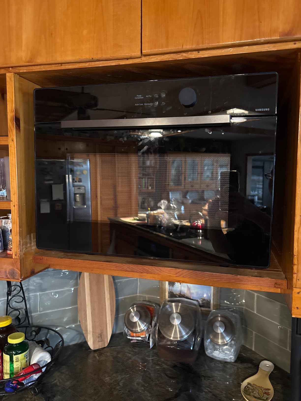 SAMSUNG 1.2 cu. ft. Countertop Convection Microwave with Air Fry, Black Glass, MC12DB8700CKAA customer photo 2