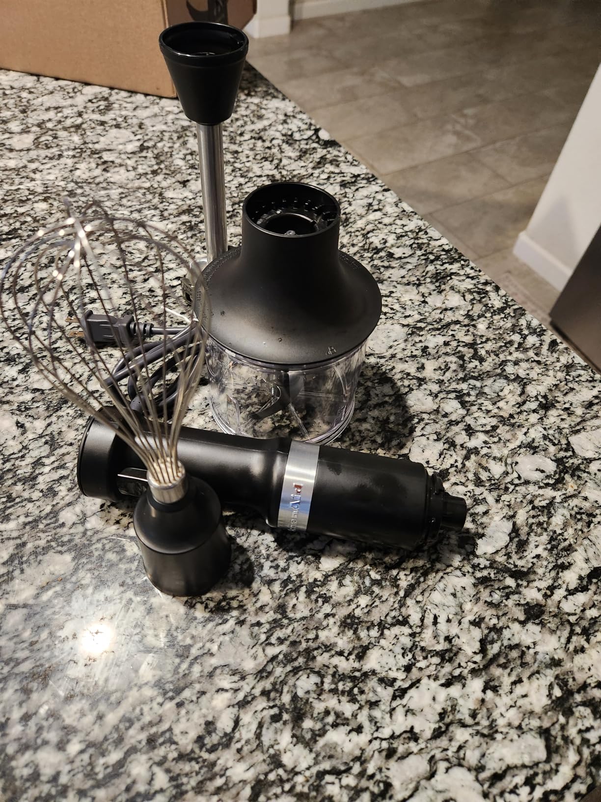 KitchenAid Variable Speed Corded Hand Blender with Blending Pitcher, Whisk and Chopper Attachments, KHBV83BM, Black Matte customer photo 1