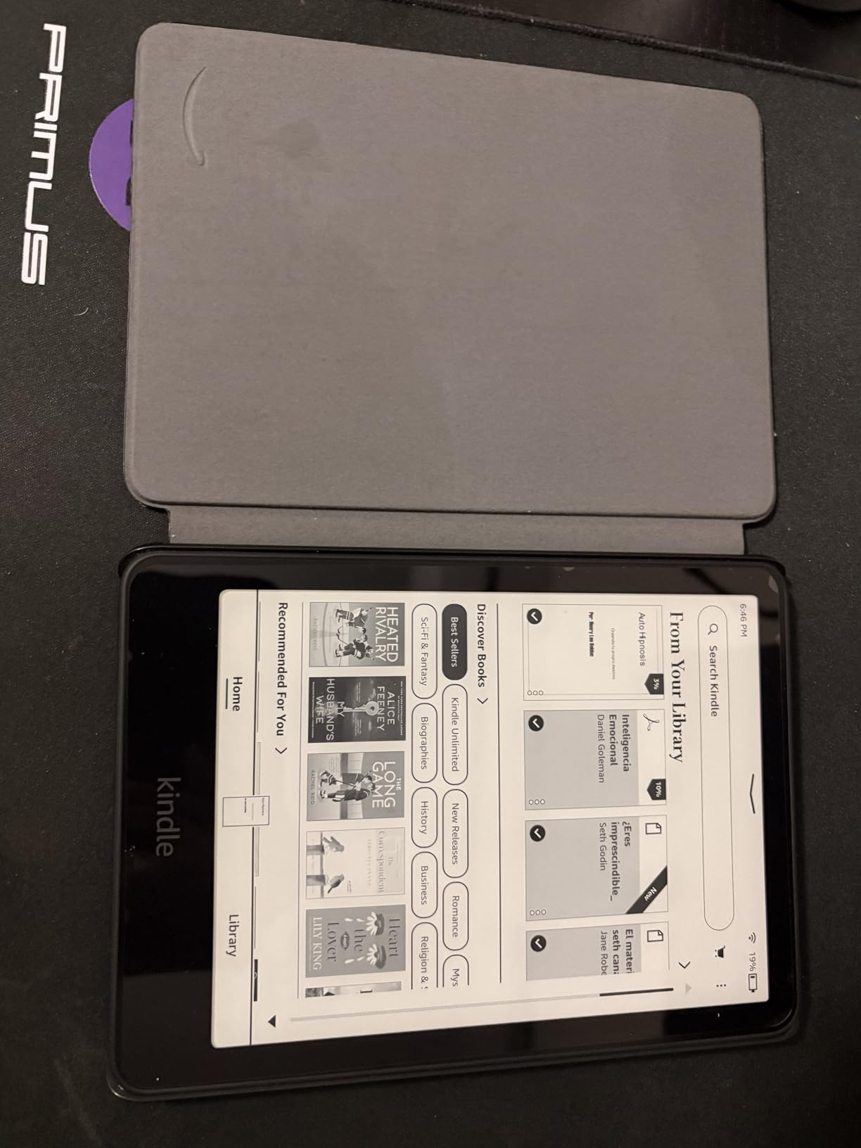 Kindle Paperwhite Bundle: Includes, Amazon Kindle Paperwhite 16GB | Black, Fabric Cover | Black, & Power Adapter customer photo 2