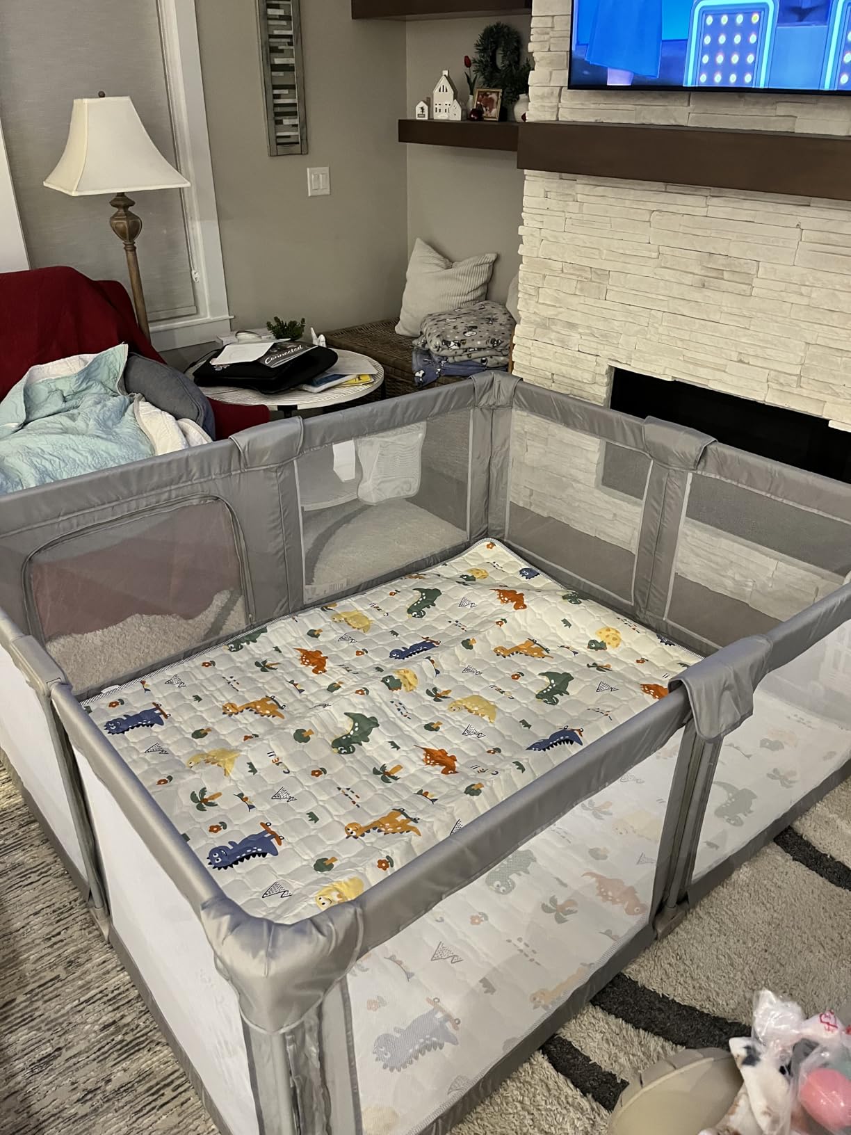Foldable Baby Playpen with Mat, 71