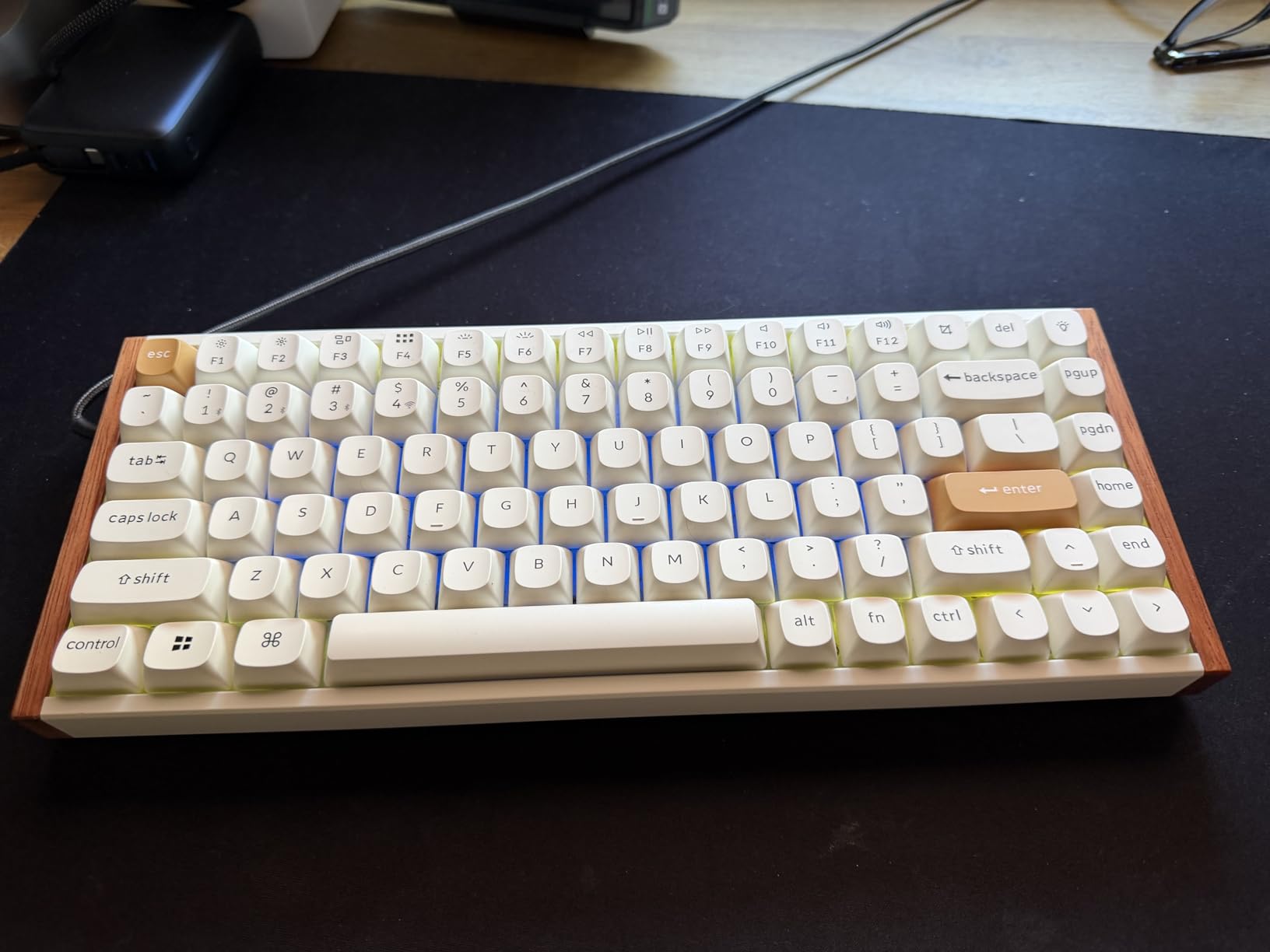 Keychron K2 HE Rapid Trigger Wireless Custom Keyboard with Hall Effect Gateron Double-Rail Magnetic Switch, QMK 2.4 GHz Bluetooth 5.2 RGB Compatible with Mac Windows Linux (Aluminum + Wood) customer photo 1