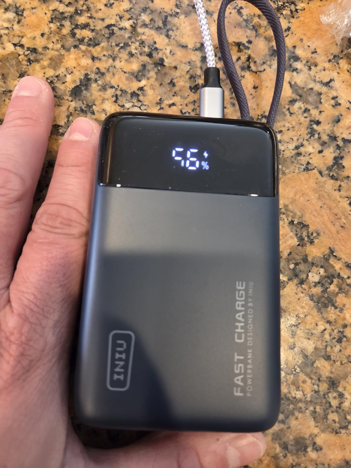 INIU Portable Charger, Smaller 45W Fast Charging Power Bank, 20000mAh Black | Flight-Safe, Built in USB-C Cable, Travel Essentials, Battery Phone Pack for iPhone 17 16 15 Pro, Samsung S26 S25, iPad etc customer photo 2