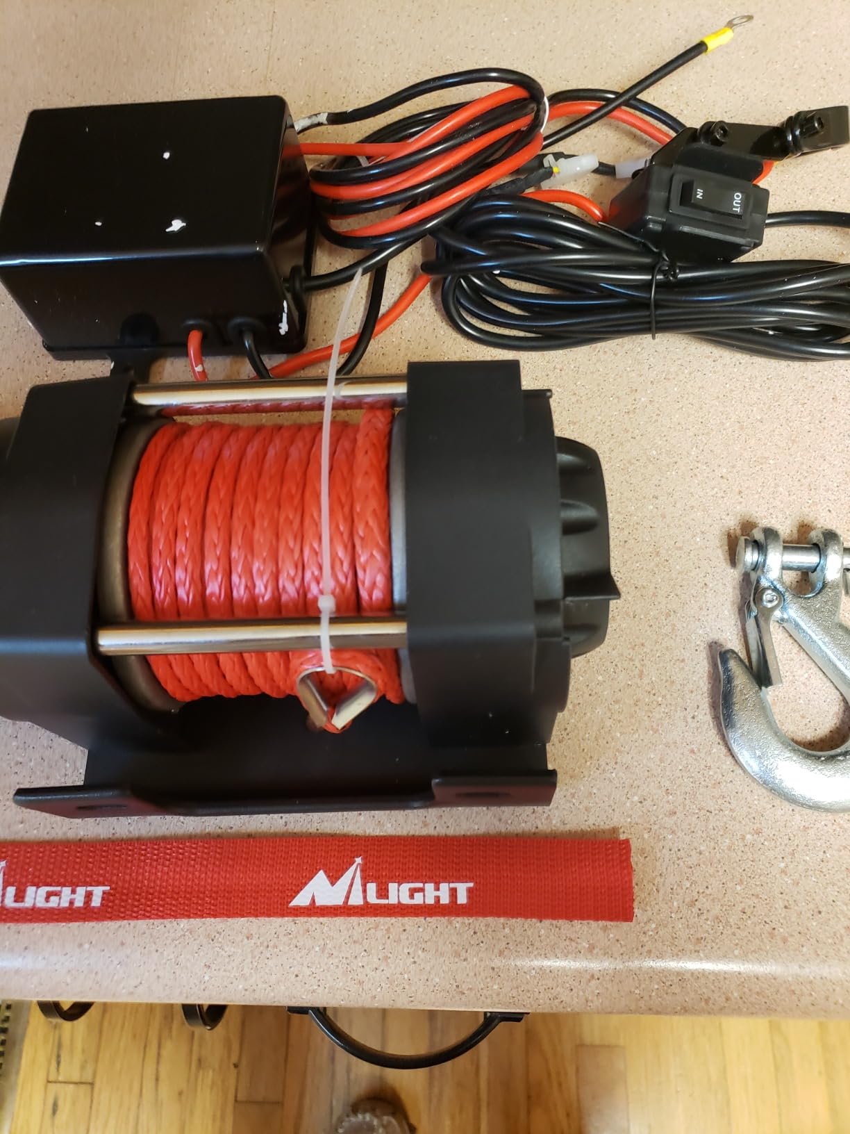 Nilight 3500 lbs ATV Winch 12V Electric Winches With Synthetic Winch Rope Wireless Remote Wired Switch Fairlead Mounting Plate Portable Waterproof Winch for Towing ATV UTV Trailer Truck Jeep Offroad customer photo 2
