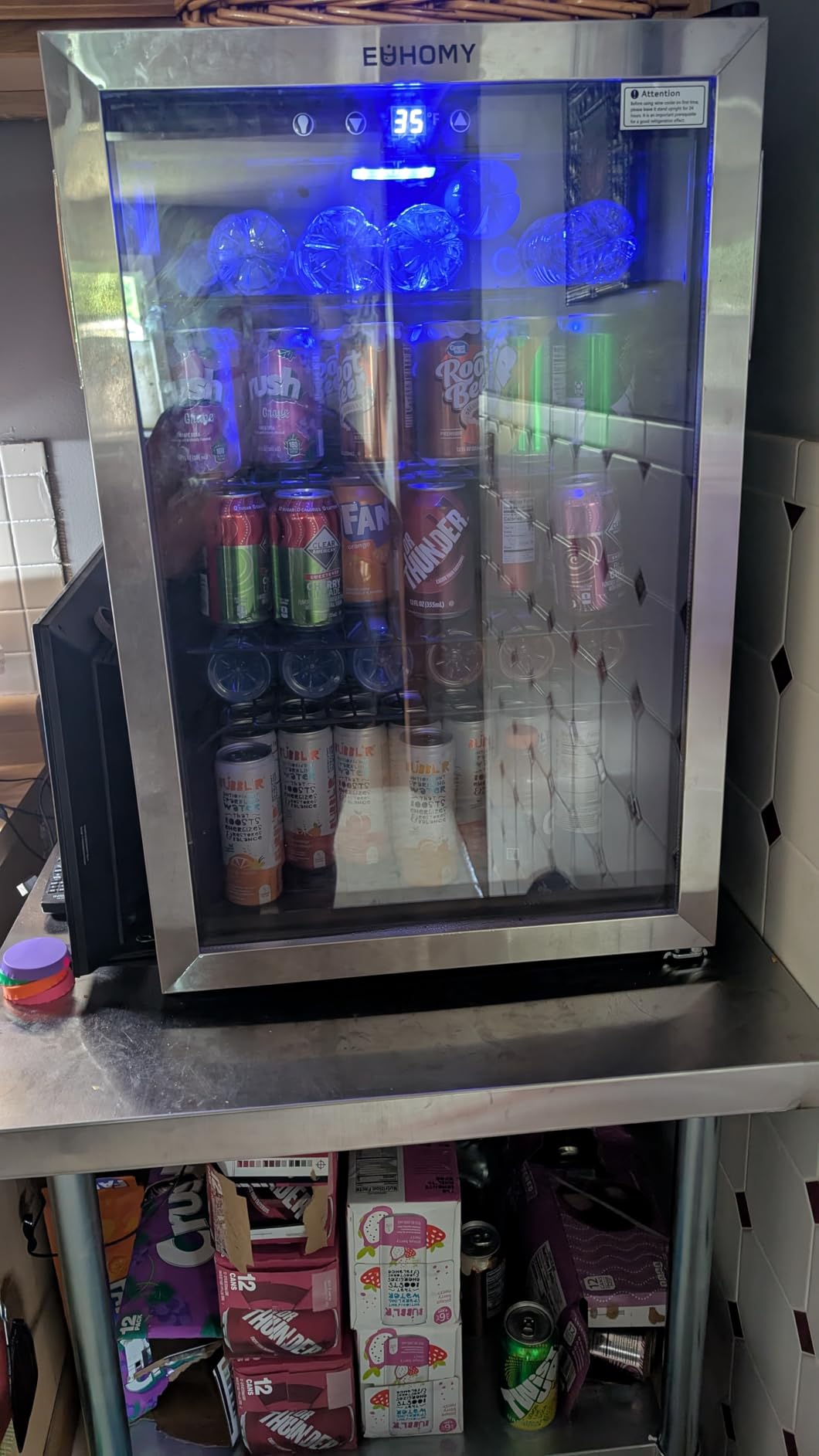 EUHOMY 18L Beverage Refrigerator Cooler, 24 Cans Mini Fridge with Quiet Compressor, Countertop Small Fridge with Digital Temperature Control for Home, Bar, Office customer photo 1