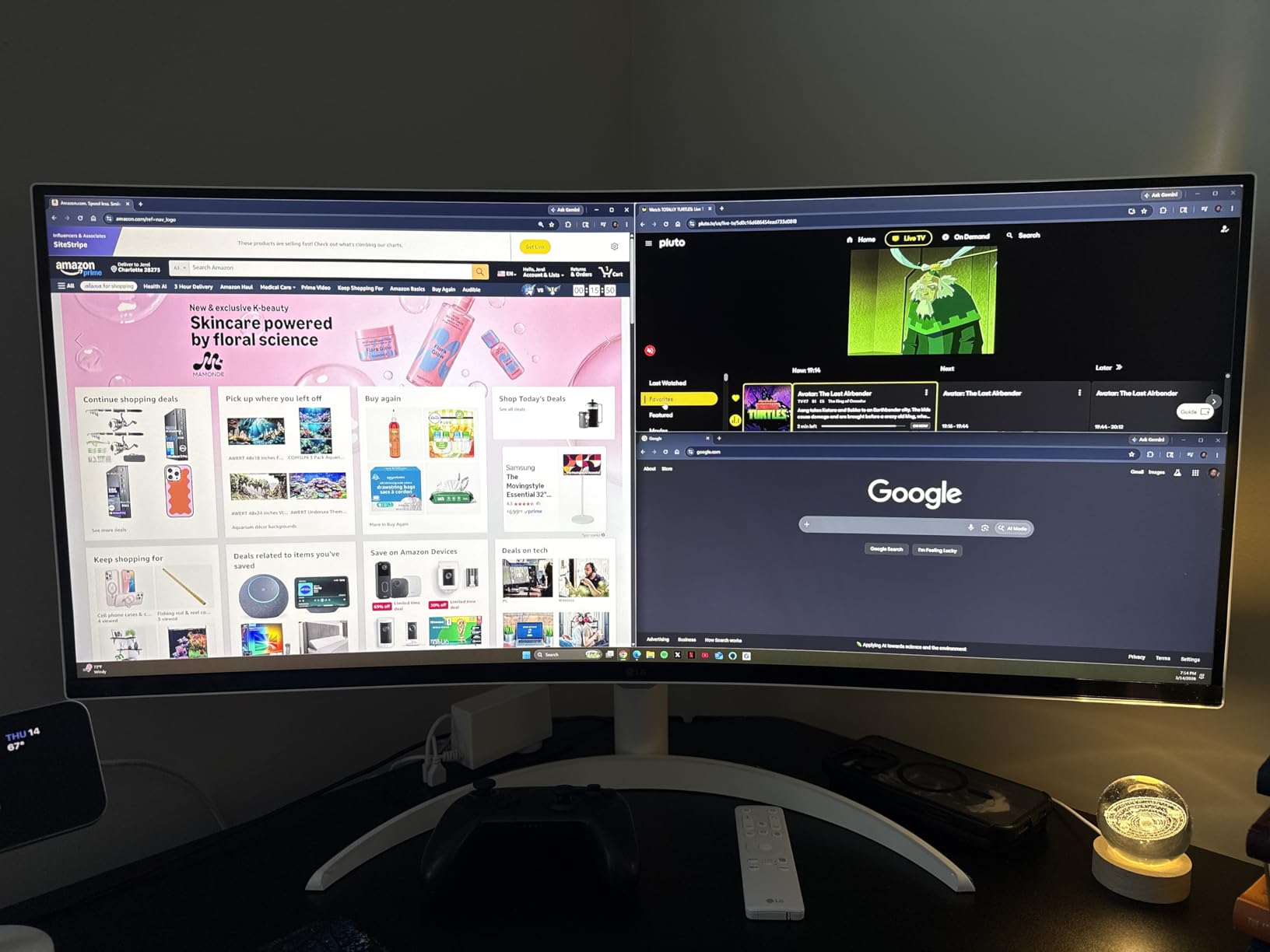 LG 34SR60QC-W 34-inch QHD (3440x1440) Curved Smart Monitor with Streaming, UltraWide Screen, webOS, HDR10, 100Hz, Built-in Speaker, AirPlay2, Screen Share, Bluetooth, ThinQ App, White customer photo 1