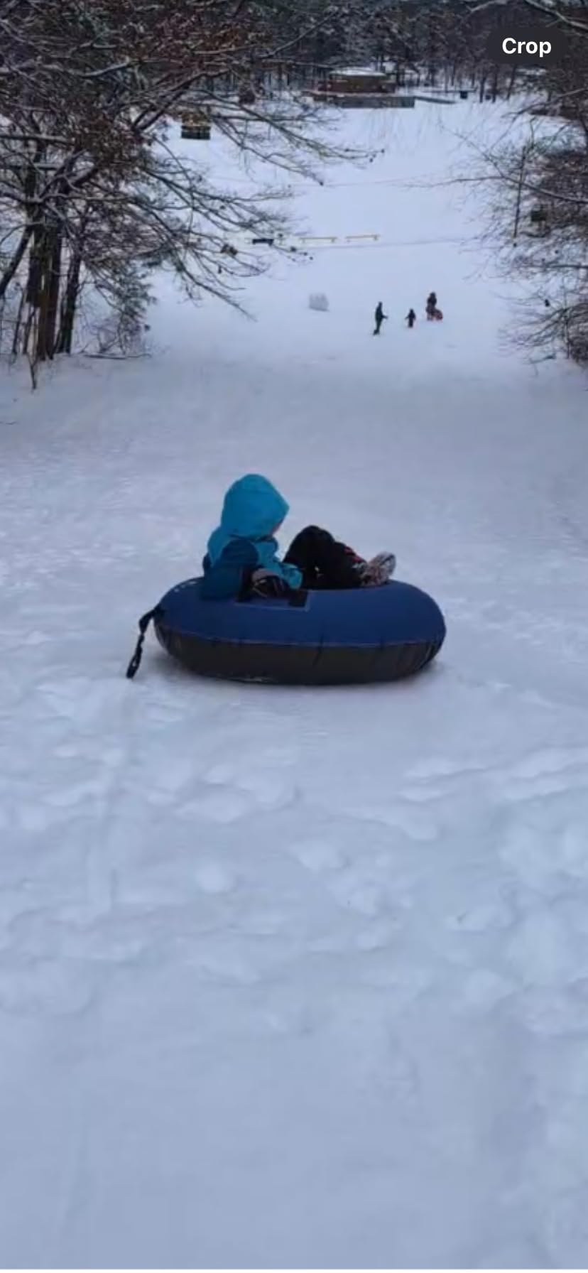 QPAU Snow Tube with Premium Canvas Cover 2 Pack for Kids and Adults, 48'' Inflatable Heavy Duty Snow Tube Made by Thickened Bottom, Sled Winter Outdoor Fun Toys customer photo 1