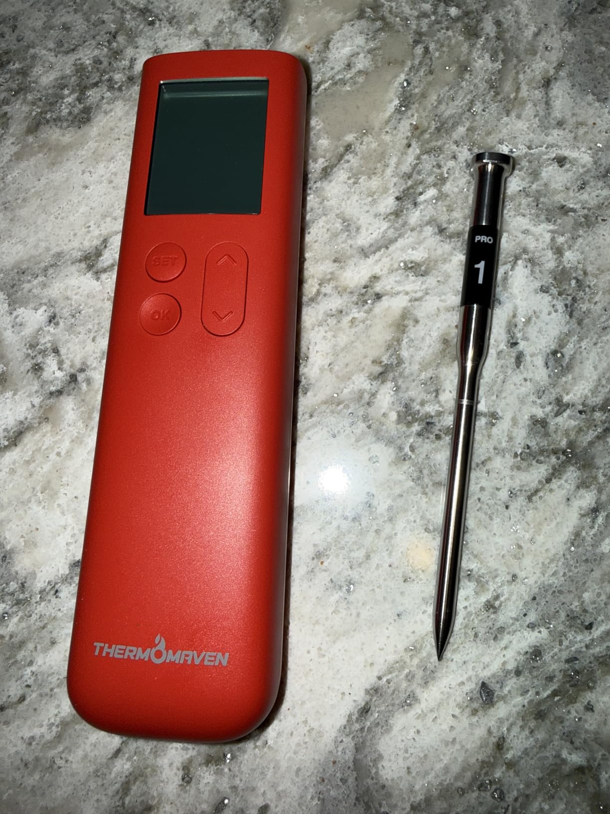 ThermoMaven Smart Bluetooth Wireless Meat Thermometer, 10X Enhanced Sub-1G Signal and Stability, Standalone Display Base, Certified Accuracy 0.5F, WiFi Unlimited Range for BBQ, Oven, Smoker, Grill customer photo 1