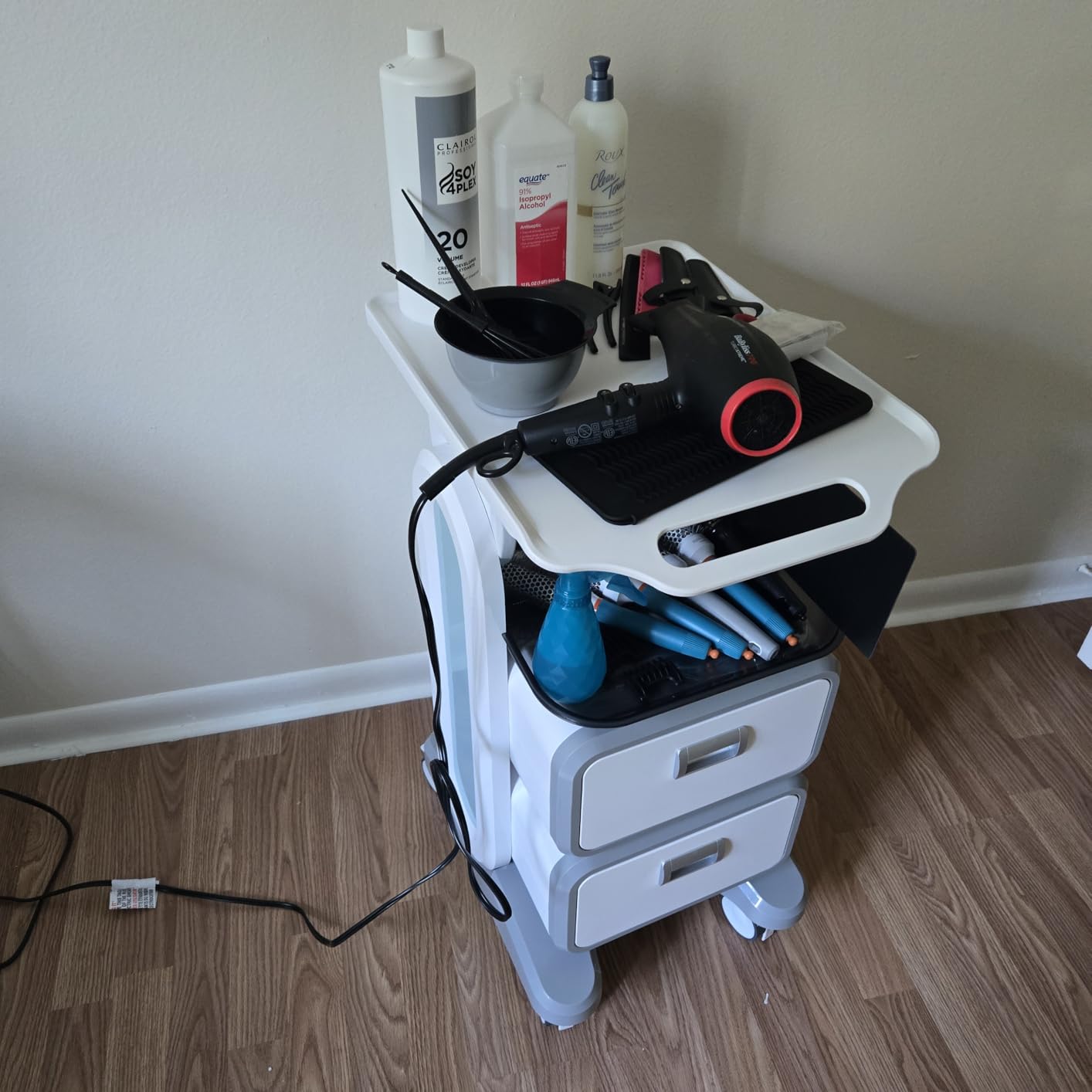 Medical Trolley Mobile Ultrasound Cart 135 LBS Load Professional Portable Storage Cart with 4 Silent Wheels Tray for Hospital Dental Clinic Beauty Salon Office Bedroom customer photo 2