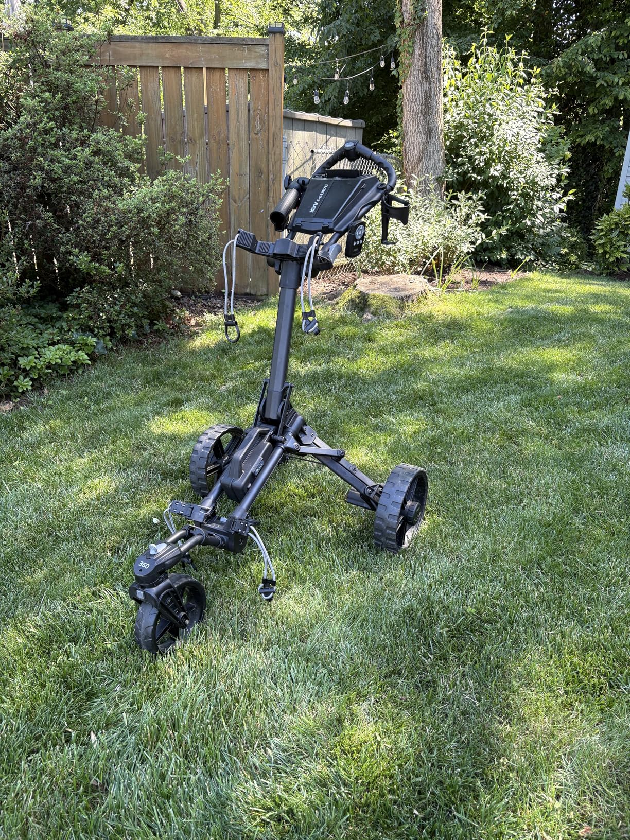 KVV Electric Golf Push Cart with Remote Control, Super Compact and Lightweight Electric Golf Cart,Smallest Folding Size Electric Golf Cart, Suitable for All Terrains, and （Charcoal） customer photo 1