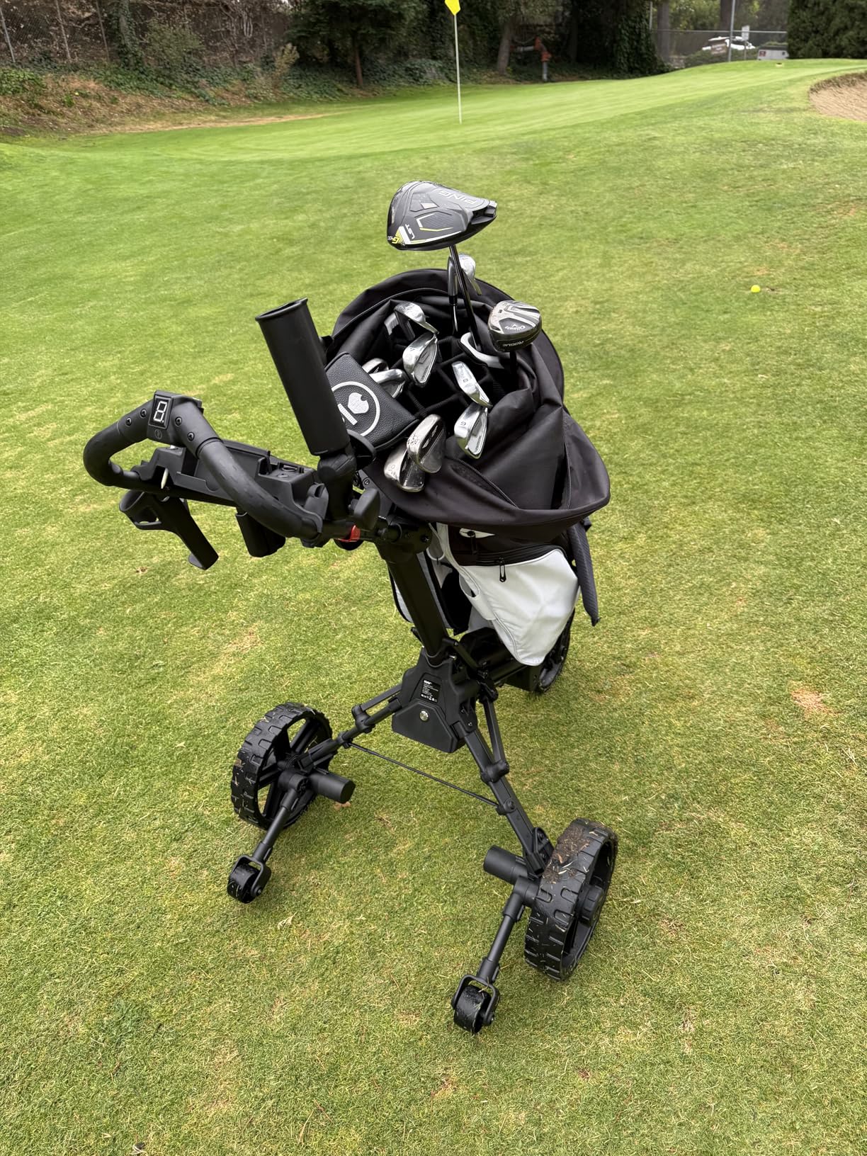 KVV Electric Golf Push Cart with Remote Control, Super Compact and Lightweight Electric Golf Cart,Smallest Folding Size Electric Golf Cart, Suitable for All Terrains, and （Charcoal） customer photo 2