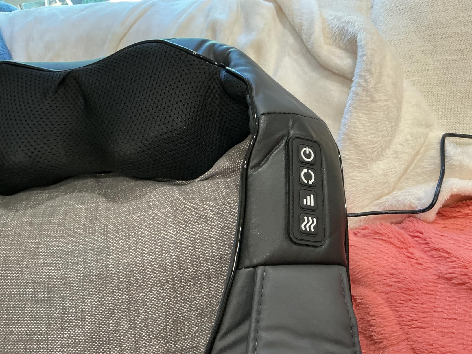 Nekteck Shiatsu Neck Massager with Heat for Pain Relief, Gray, NOT Cordless customer photo 1