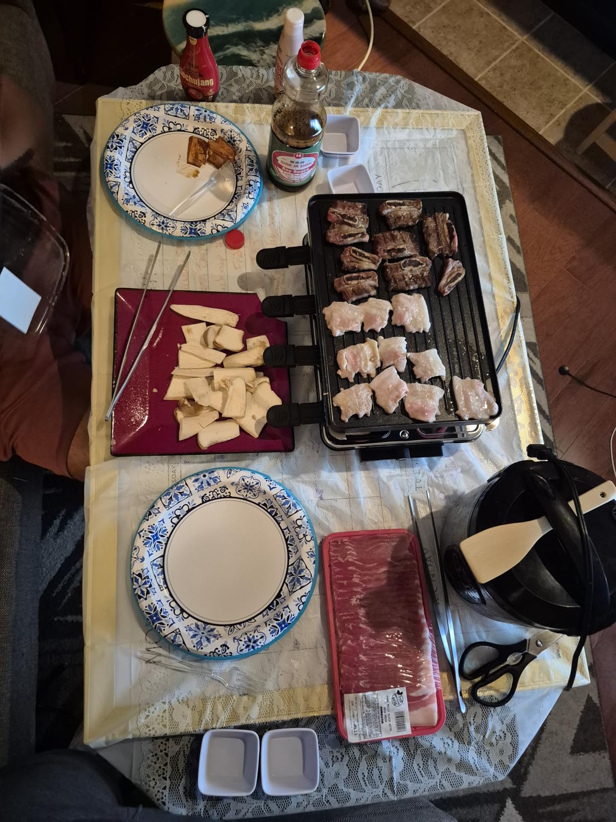 HBN Electric Raclette Table Grill with 8 Warming Trays, 2-in-1 Korean BBQ Grill & Electric Griddle Nonstick, Adjustable Temperature Control, 1300W, Great for Indoor Family Gatherings, Parties & Dining customer photo 2
