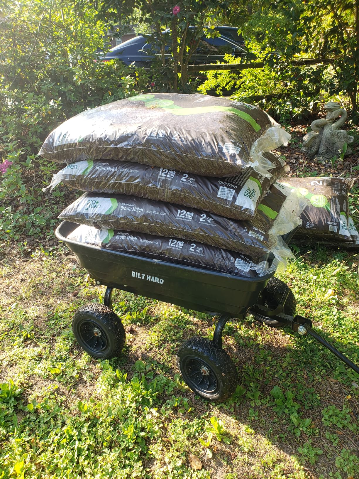 BILT HARD Poly Garden Dump Cart 1200 lbs with No Flat Tires, Quick Release, 2-in-1 Convertible Handle, 7 Cu Ft Dump Wagon Heavy Duty for Yard, Outdoor customer photo 2