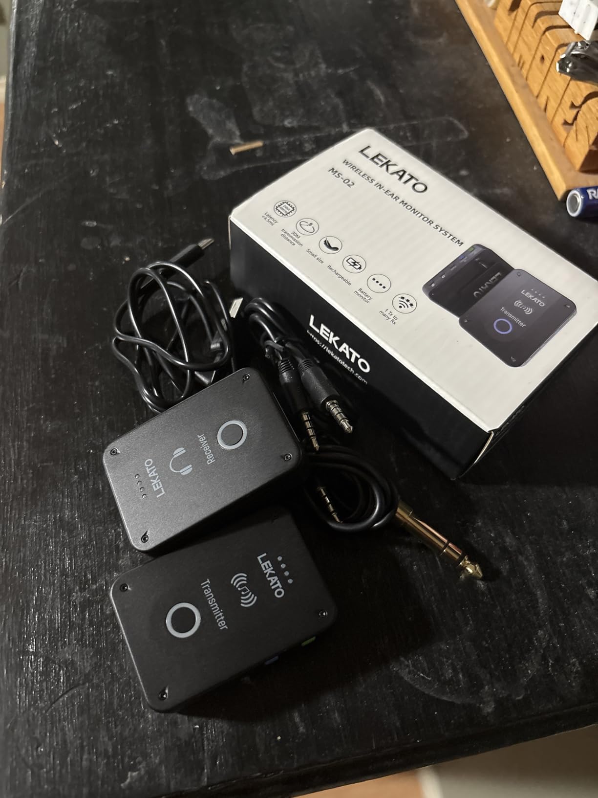 LEKATO Wireless in Ear Monitor System MS-02, Upgraded 2.4G Stereo IEM System Low Latency with Transmitter Beltpack Receiver Auto-Pairing, One to More, in-Ear Monitoring for Church,Band,Singer,Stage customer photo 1