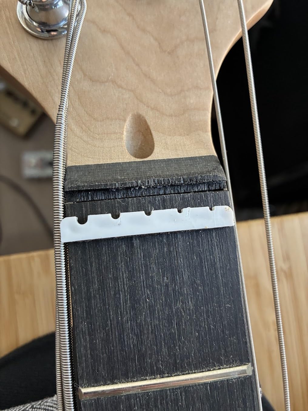 Glarry 5 String Electric Bass Guitar, Full Size Right Handed Rosewood Fretboard Bass Kit with Strap, Cable and Pick (GJazz - Dark Blue) customer photo 2