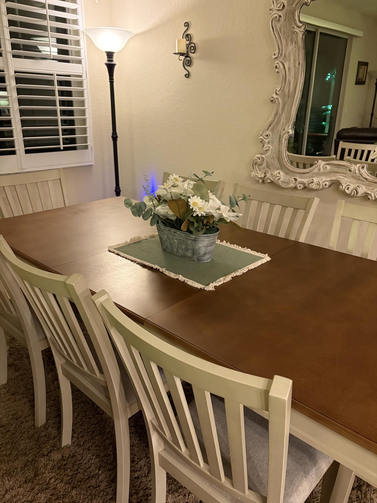 AMERLIFE 7-Piece Farmhouse Dining Table Set for 6, 60