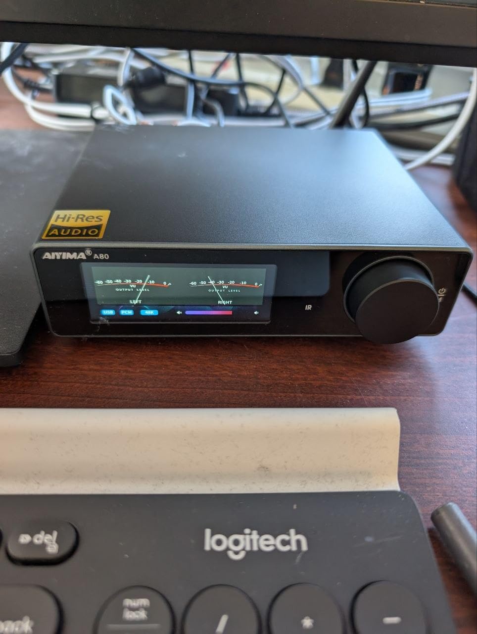 AIYIMA A80 Bluetooth Stereo Amplifier DAC HiFi Home Audio Component TPA3255 with PFFB, 2 Channel Hi-Res Class D Power Amp | PC-USB COA Opt Inputs, Digital VU Meter | Pre-Out | TRS Balanced Input | Tone customer photo 2
