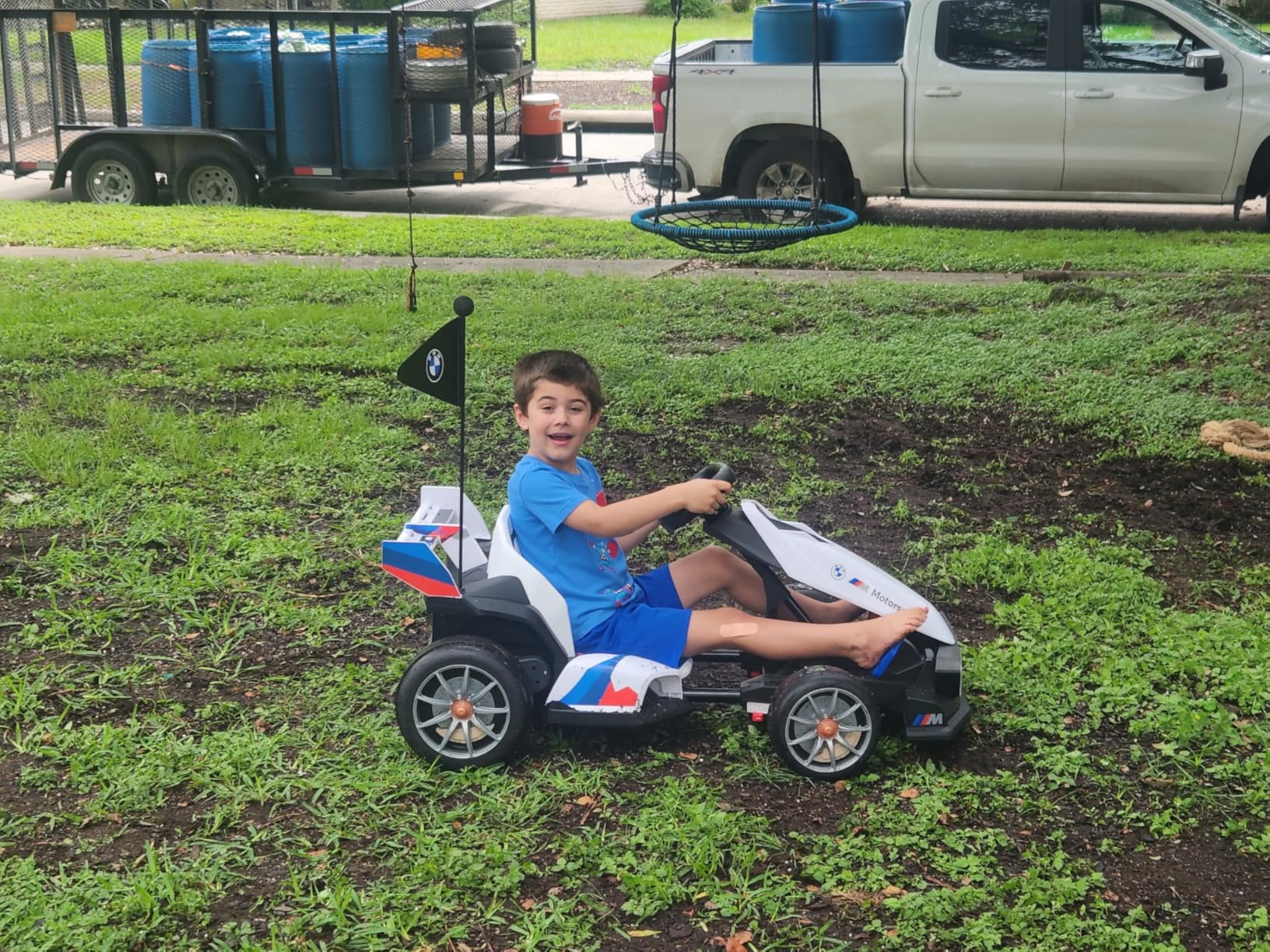 Wanan 24V Electric Go Kart with Adjustable Seat, Licensed BMW Drift Kart with Dual Motors, Crazy Go Cart for Kids Ages 6-12, LED Lights, Drift Mode and 2 Speed (White) customer photo 2