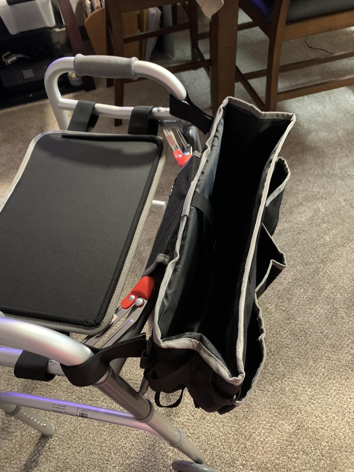 Ytonet Walker Basket with Tray, Detachable Walker Tray for Folding Walkers, Large Capacity Storage Basket with Phone and Crutch Holder, Water-Resistant Non-slip Walkers Accessories for Seniors (Black) customer photo 1