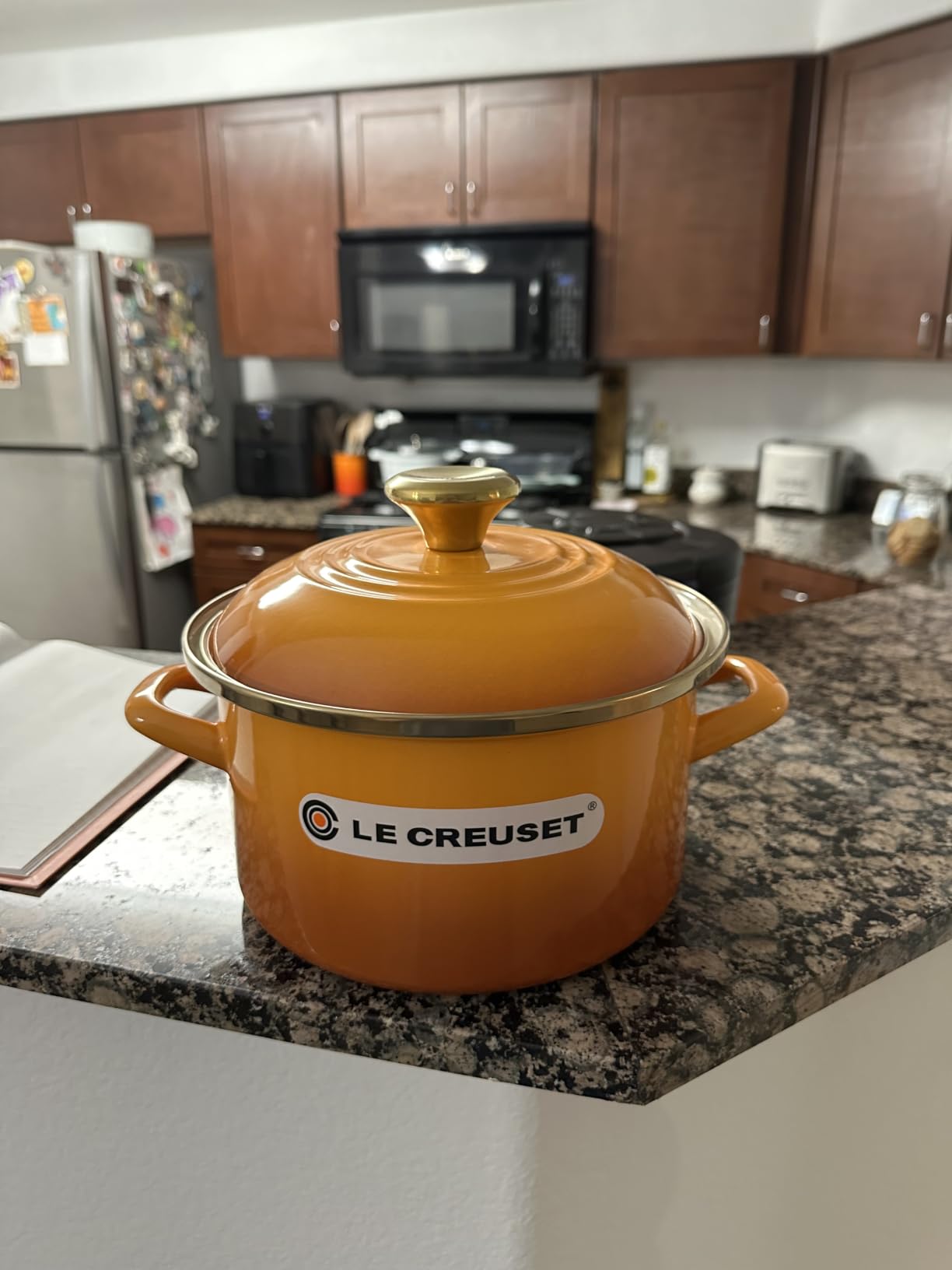 Le Creuset Enamel on Steel Traditional Petite Stockpot, 3.8qt., Cerise customer photo 2