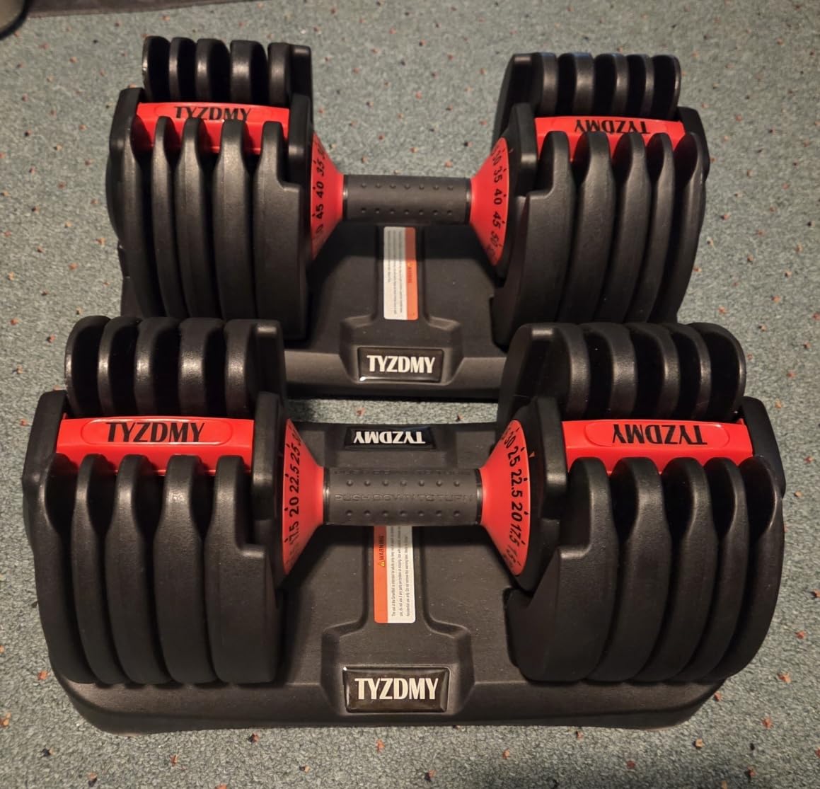 TYZDMY Adjustable Dumbbells Set of 2，Free Weights Dumbbells Set，Adjustable Dumbbell Set，52.5 lbs pair 105 lbs，15 in 1，for Men/Women Gym Equipment for Home Strength Training Equipment customer photo 2